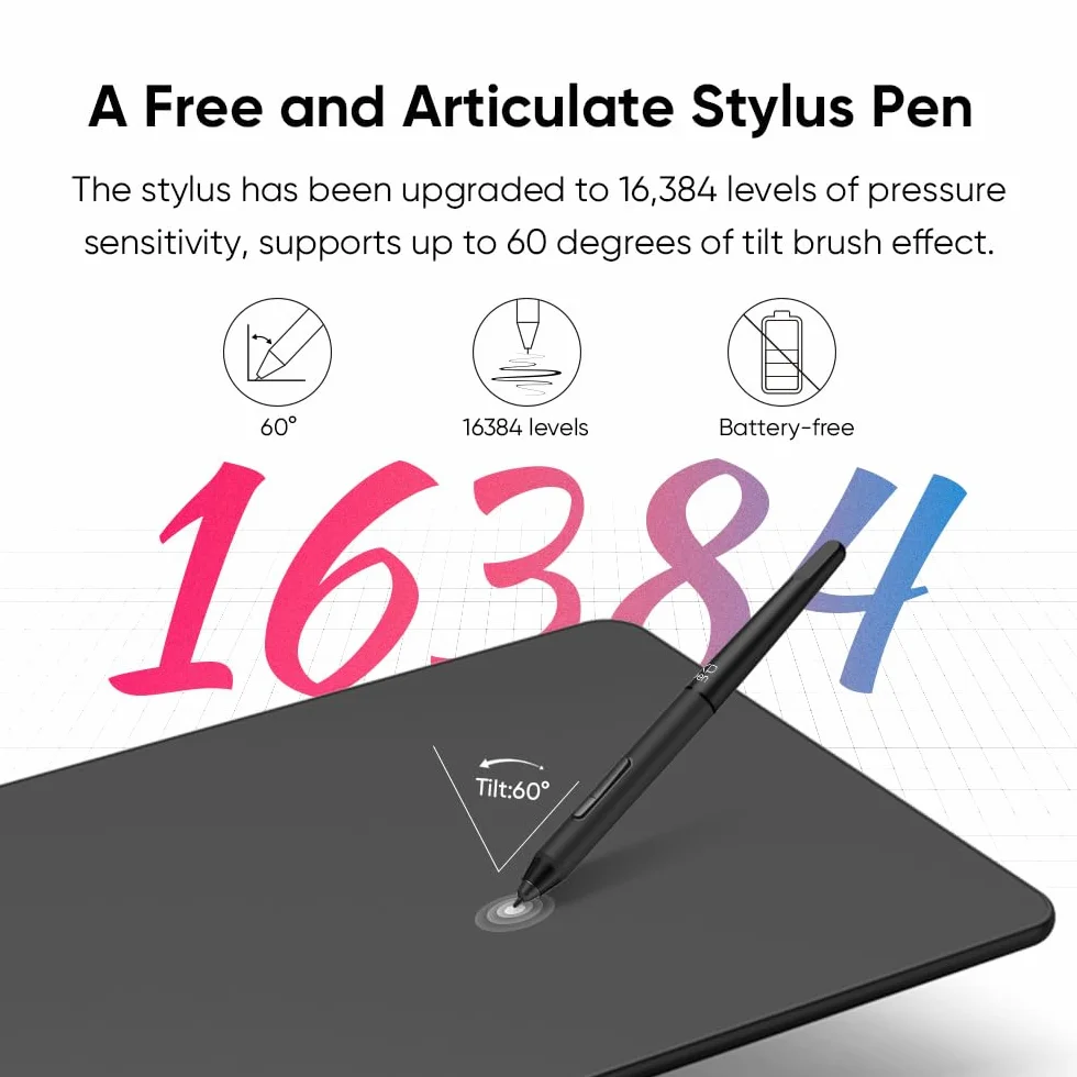 XP-PEN Deco 01 V2 Tablet graficzny 8 klawiszy skrótu rysik pasywny 8192 poziomów nacisku Windows Mac Android