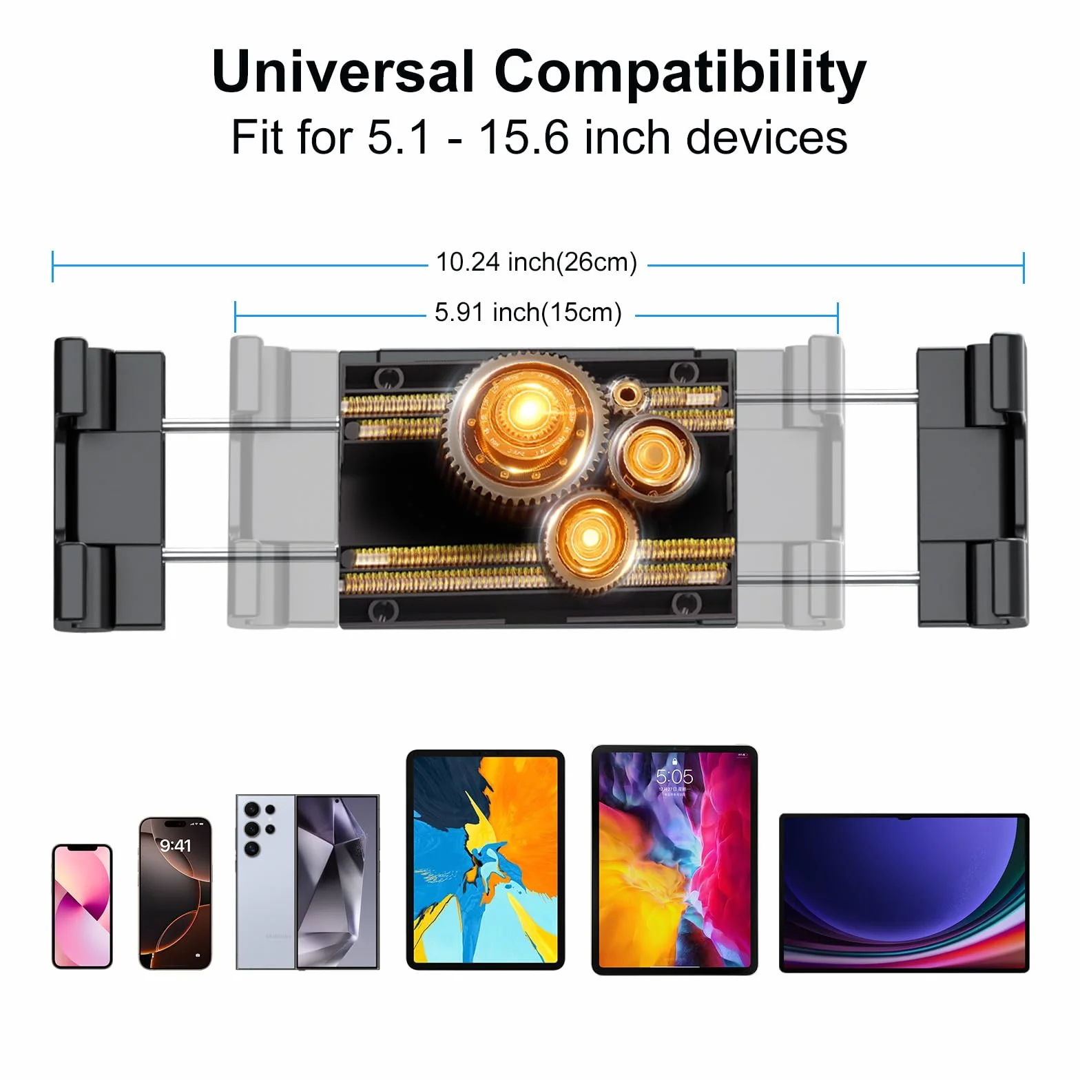 PLDHPRO Uchwyt na tablet CD z gniazdem na iPad uchwyt samochodowy uniwersalny przedni samochód nadaje się do nawigacji i odtwarzania wideo w samochodzie 5,1-15,6 cala