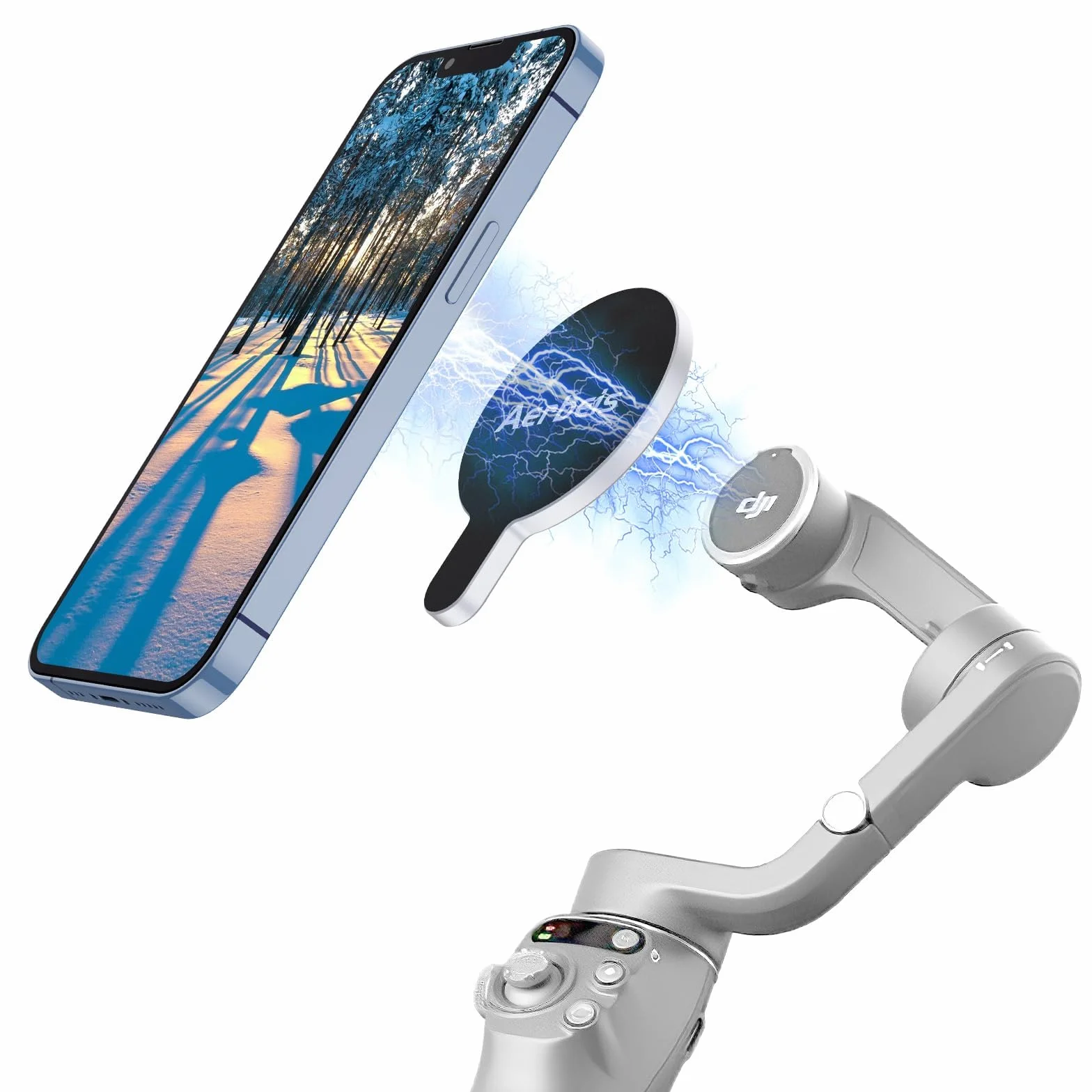 DJI Magnetyczny uchwyt zaciskowy pierścieniowy do Magsafe OM 6 OM 5 OM 4 OM 4 SE Adapter Mount kompatybilny ze stabilizatorem Osmo Gimbal