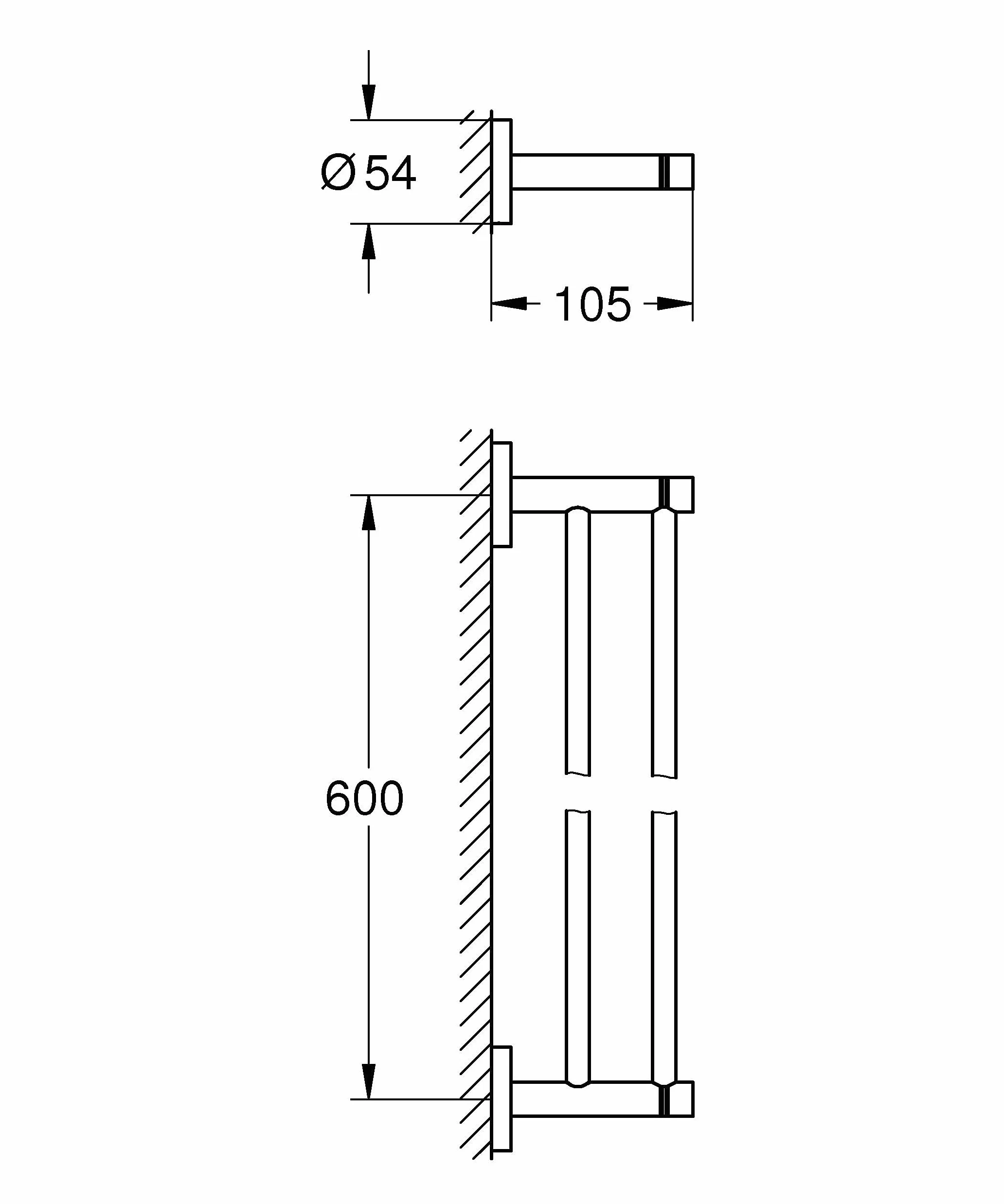 GROHE 412032430 Start Double Towel Bar podwójny uchwyt na ręczniki kąpielowe, matowy czarny