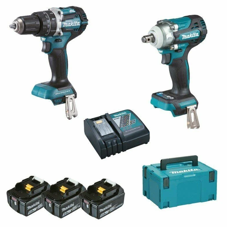 Combo DHP484Z + DTW300Z BL 18V LXT 5Ah 3 bat. MakPac marka Makita
