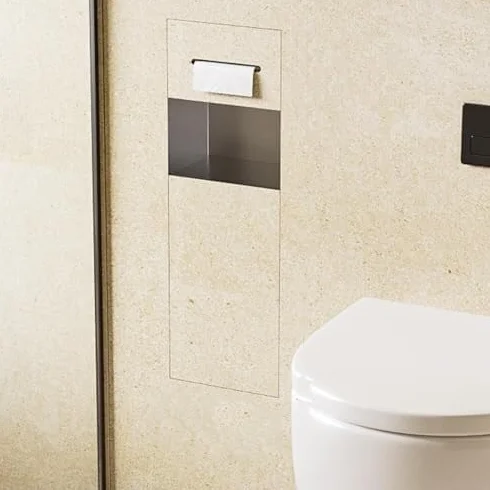 Ukryty stojak toaletowy z metalową szafką do prysznica i łazienki - Slish Black Sto Solut do wspólnych obszarów oszczędzających miejsce nizer i nowoczesny design