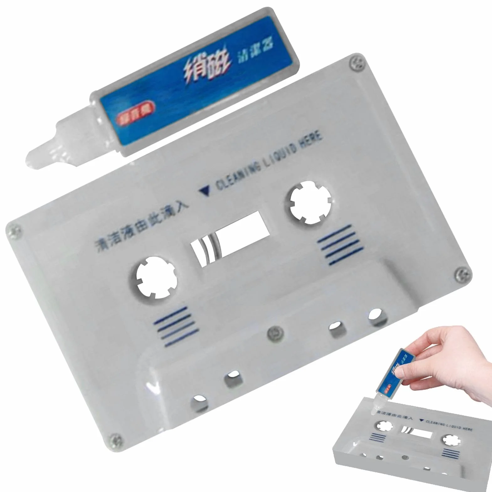 Zestaw do czyszczenia taśmy - taśmy VHS odpowiednie dla odtwarzaczy VHS | Przenośne kasety Virgin | Konserwacja głowicy kasety VHS | Czytnik kasetowy VHS do telewizji domowej, podróży, odtwarzaczy D