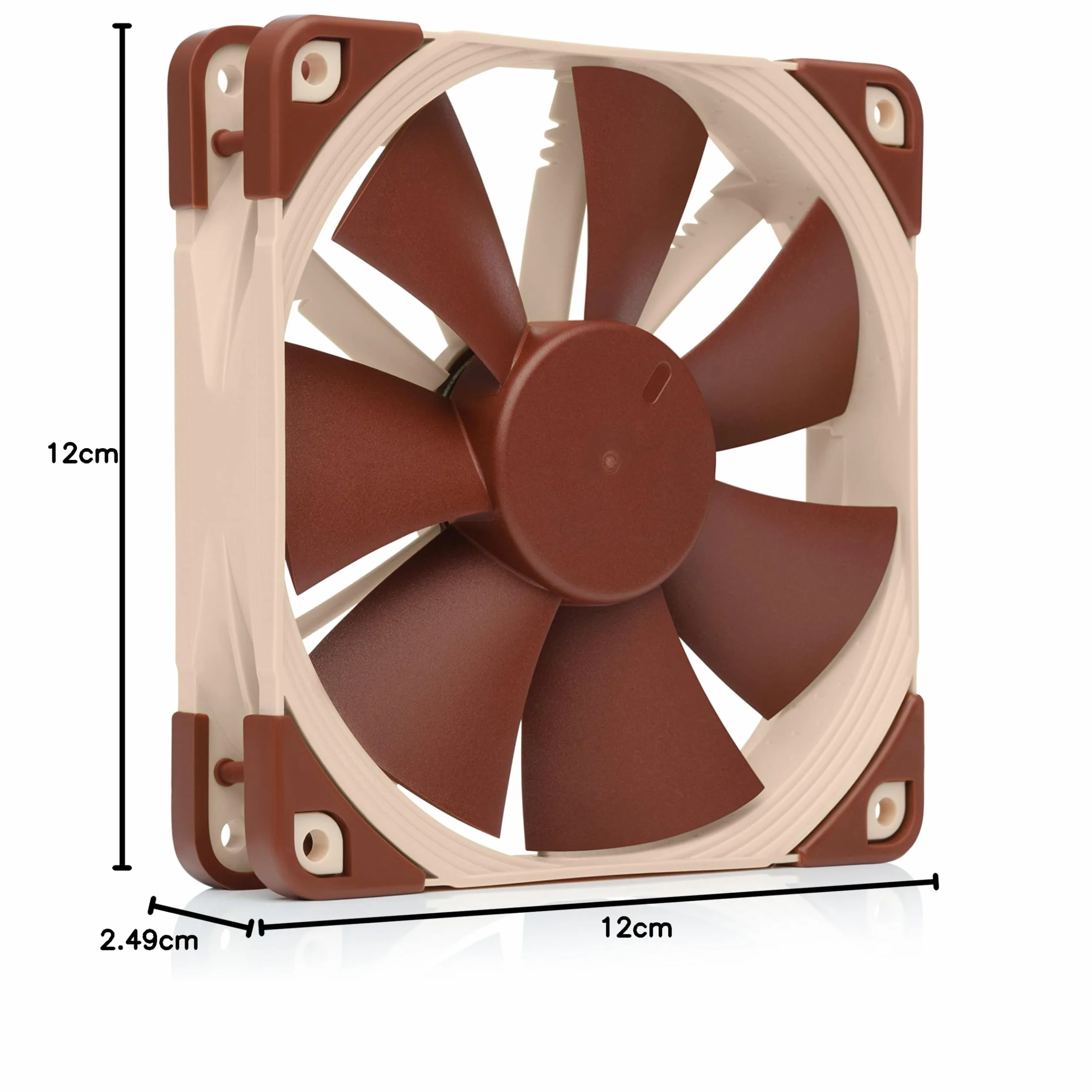 Noctua NF-F12 PWM 120 mm Cichy Wentylator Klasy Premium Brązowy 4-Pinowy