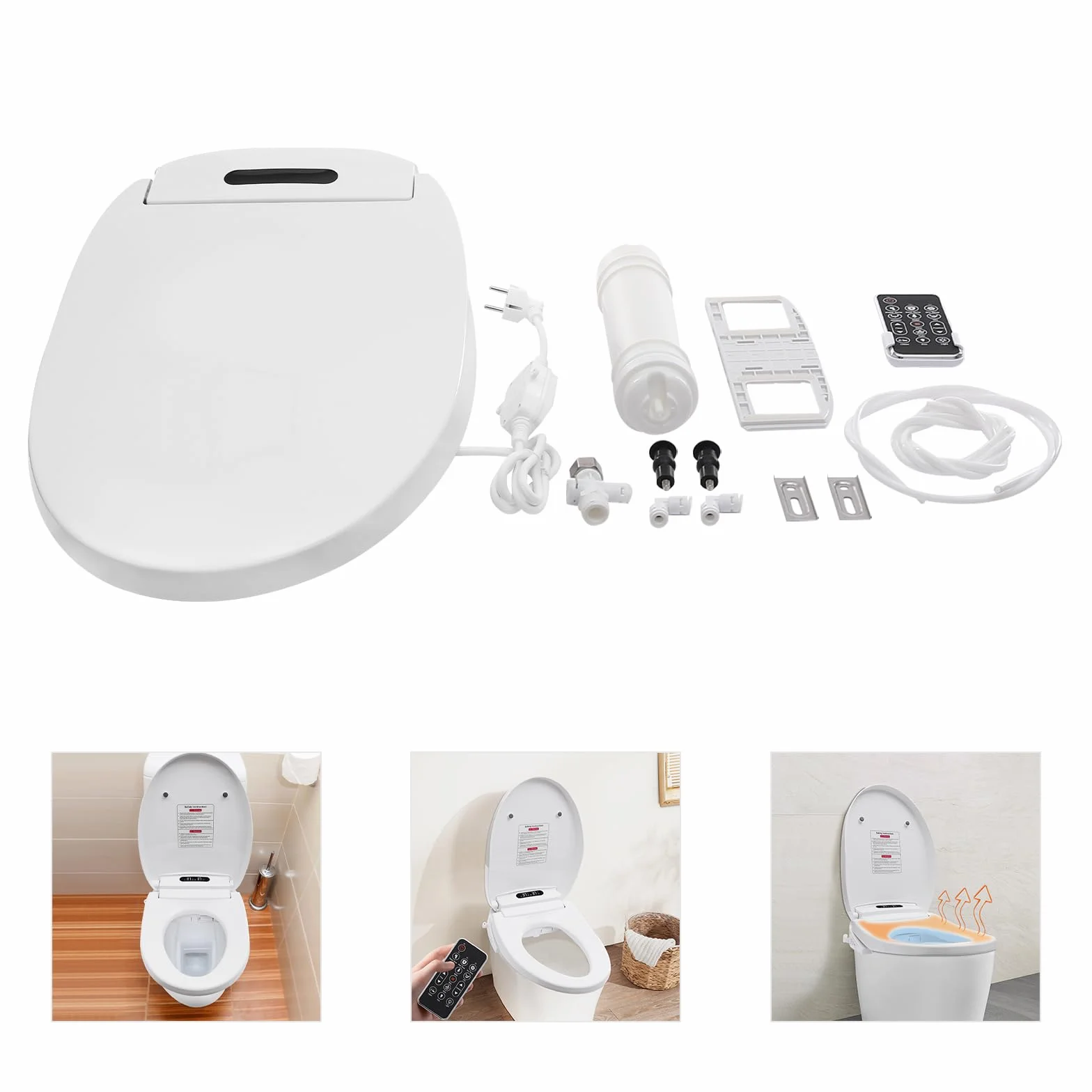 Deska sedesowa, elektroniczny bidet z pilotem zdalnego sterowania i filtrem PP, kilka trybów płukania, precyzyjna regulacja temperatury, energooszczędna, elektryczna inteligentna toaleta, lPX4