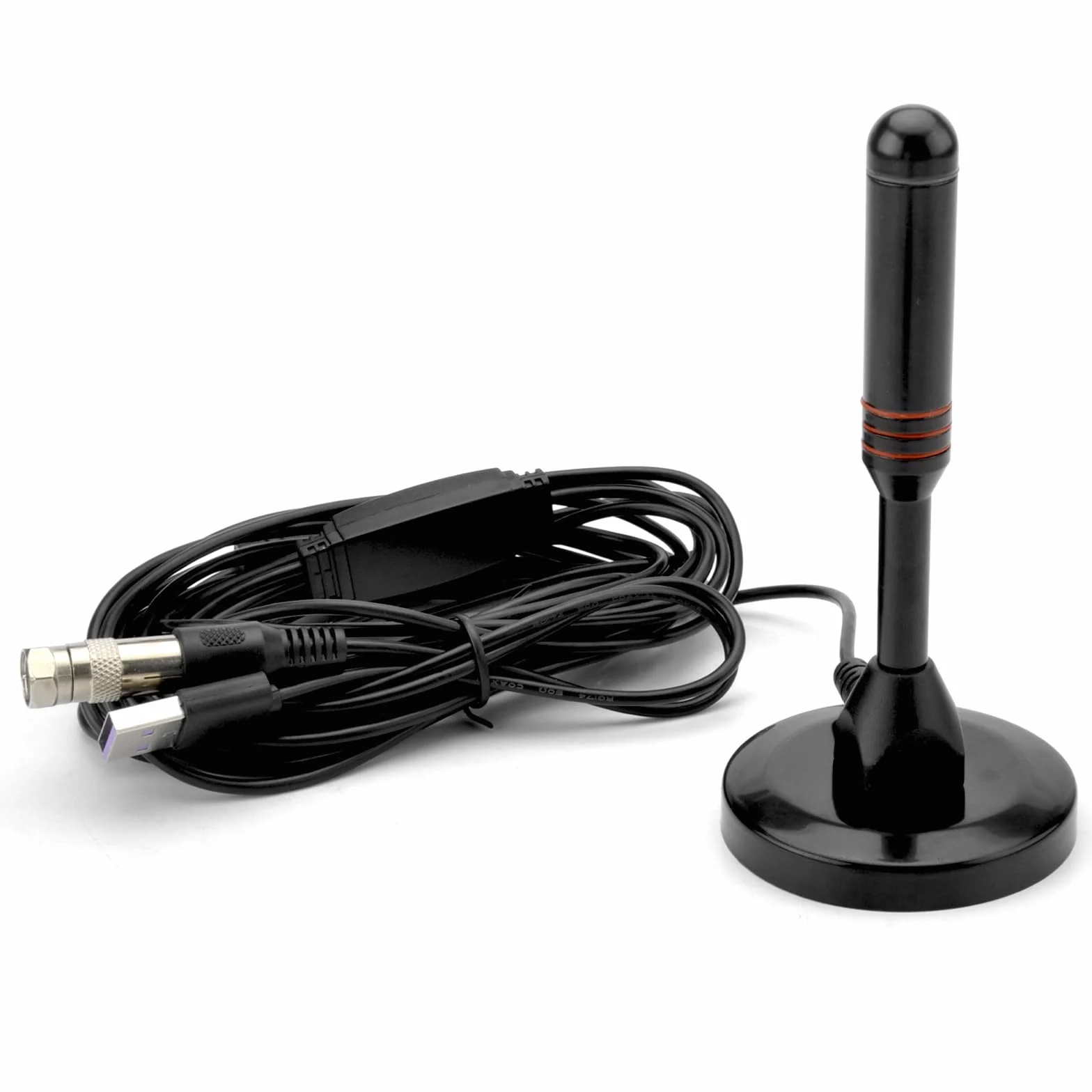 Antena DVB-T2 cyfrowa pokojowa ze wzmacniaczem odbiór 360 stopni podstawa magnetyczna kabel 5 m 4K HD