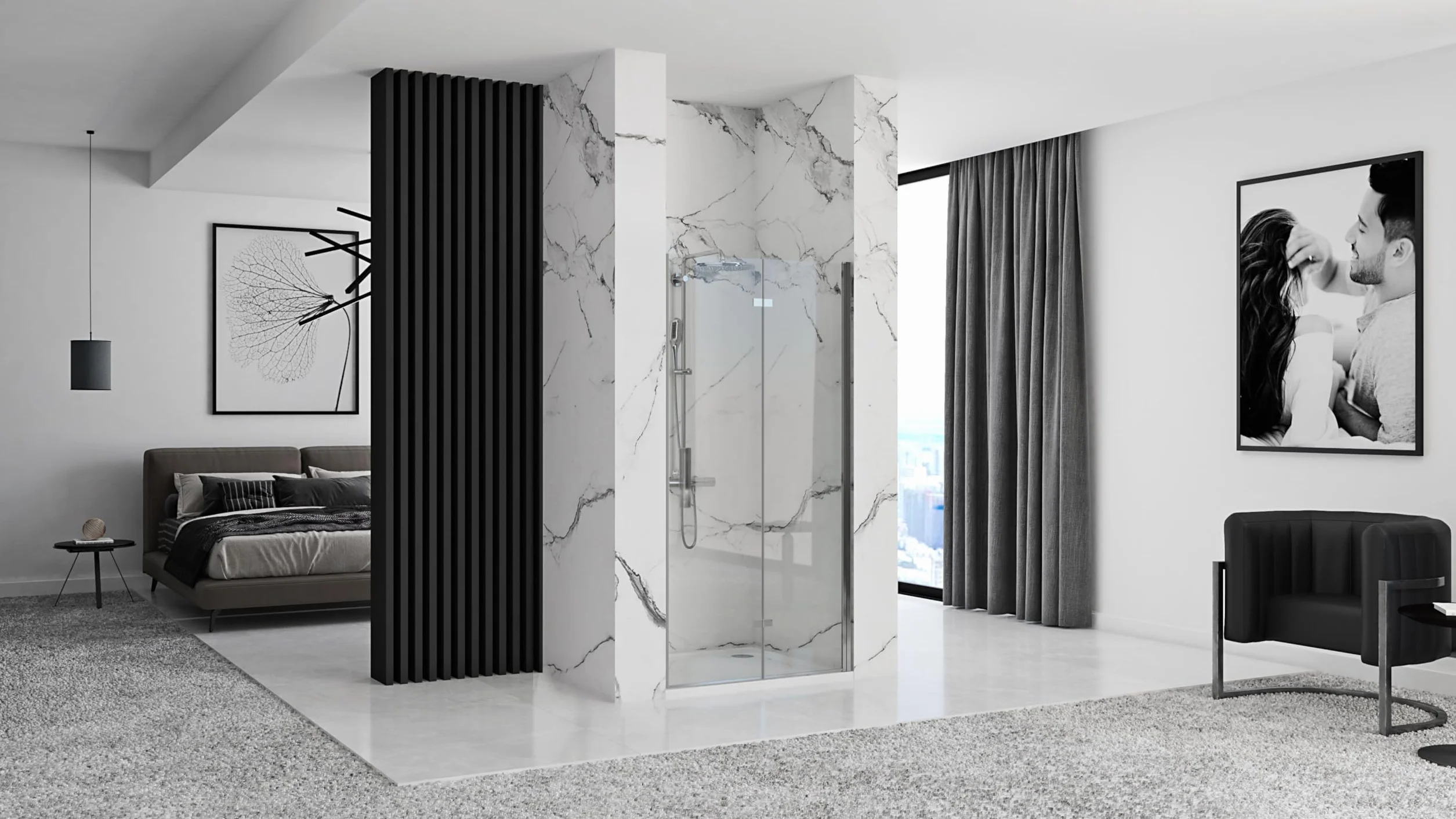 Rea Drzwi Prysznicowe, Molier 90, Chrom