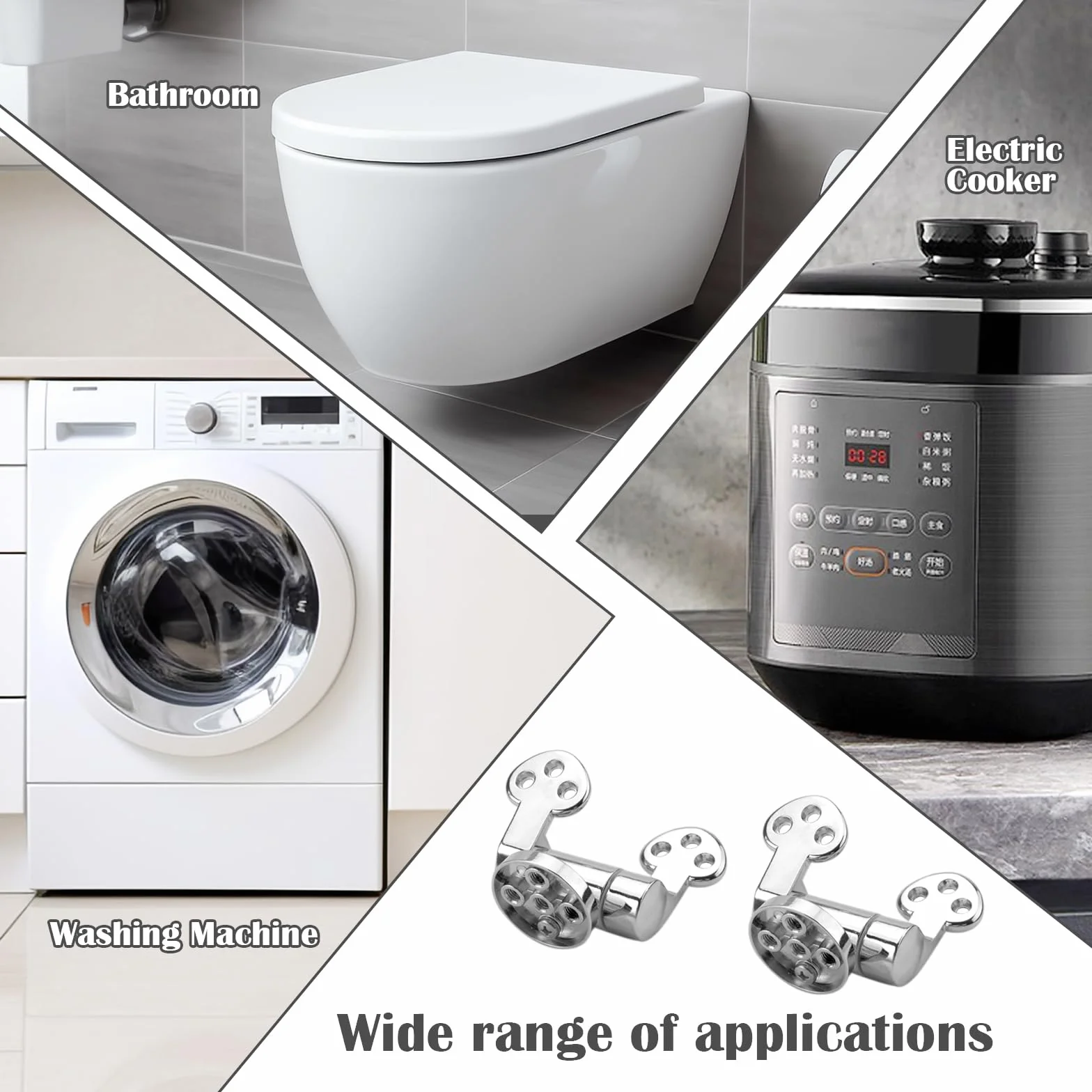 Zawias deski sedesowej ze stopu cynku, zestaw 2 zapasowych zawiasów ze stali nierdzewnej, do deski sedesowej, delikatnie zamykających, zapasowych zawiasów z okuciami i elementami naprawczymi