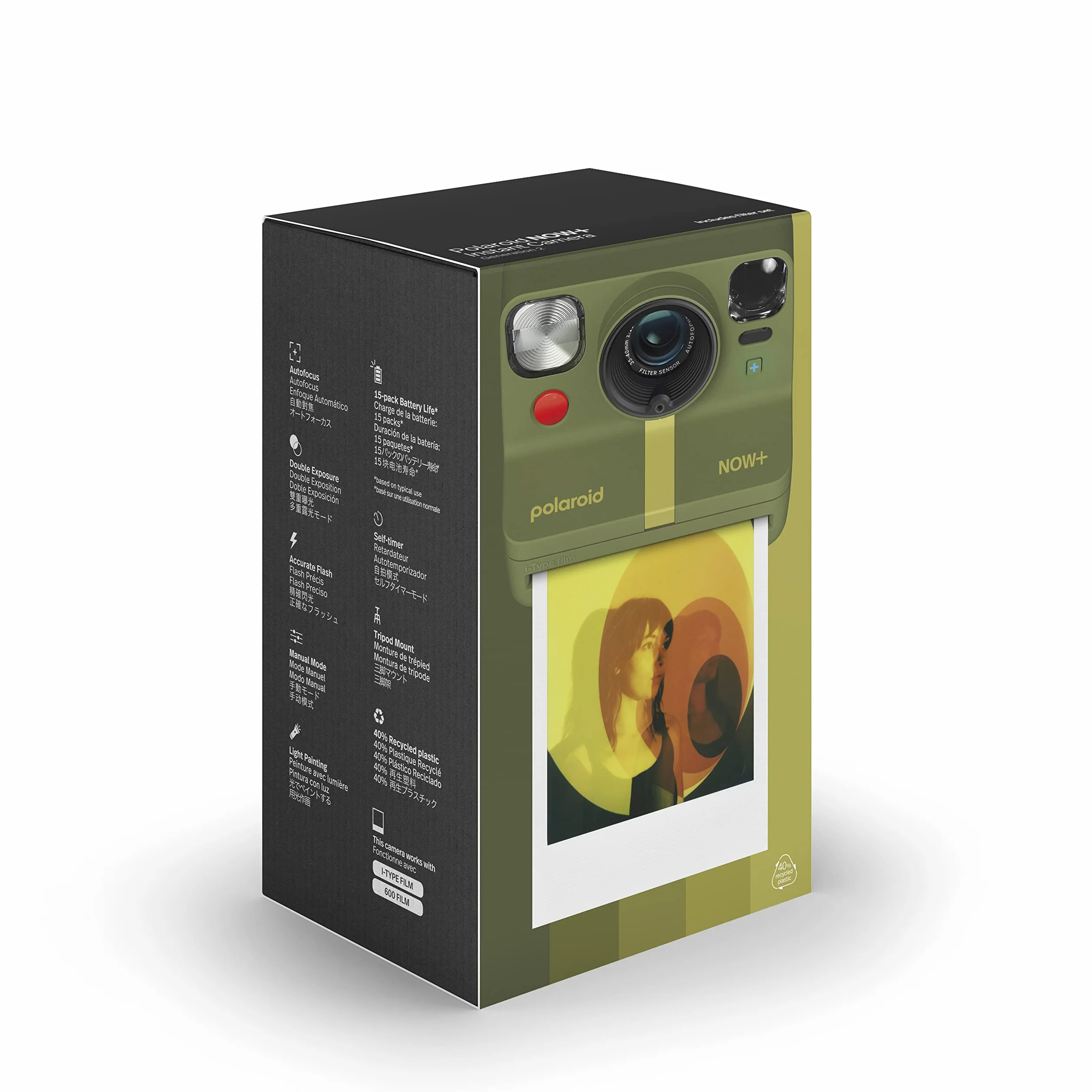 Polaroid Now+ Natychmiastowa kamera Bluetooth App Controlled Generation 2 Zielony