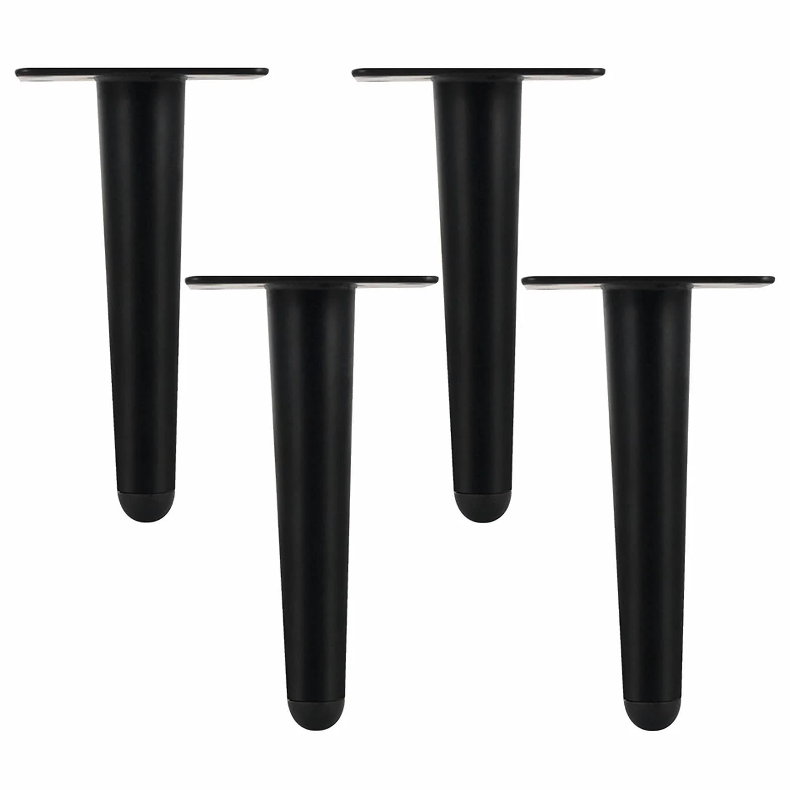 Nogi Replacementniture, metalowe nogi stołowe DIY, stożkowe nóżki Taperedniture z antypoślizgowymi gumowymi podkładkami, do szafki RTV, sofy, szafki łazienkowej, stolika kawowego, łóżka, biu