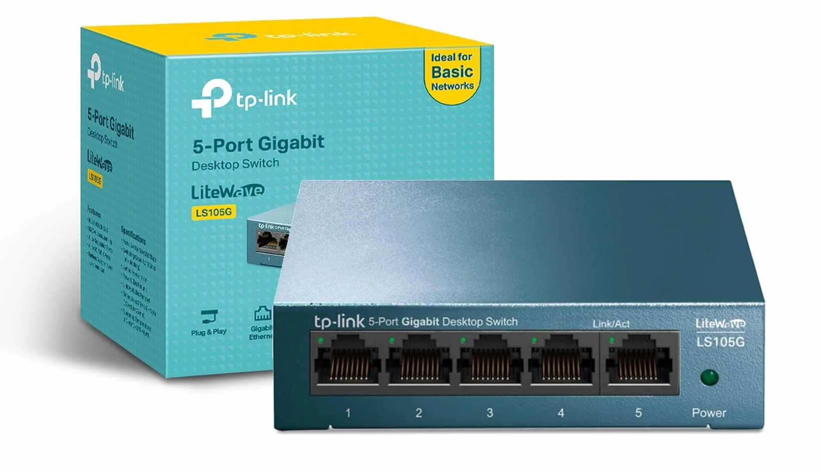TP-Link LS105G 5-portowy przełącznik Gigabit metalowy Plug and Play QoS