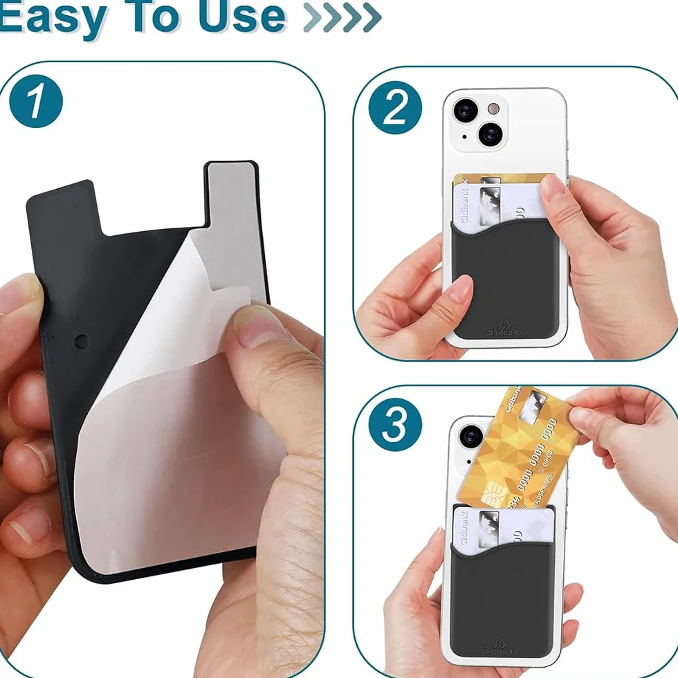 FYISWHO Uniwersalny uchwyt na karty do Asus Zenfone 10 9 8 8z, silikonowe etui na karty kredytowe