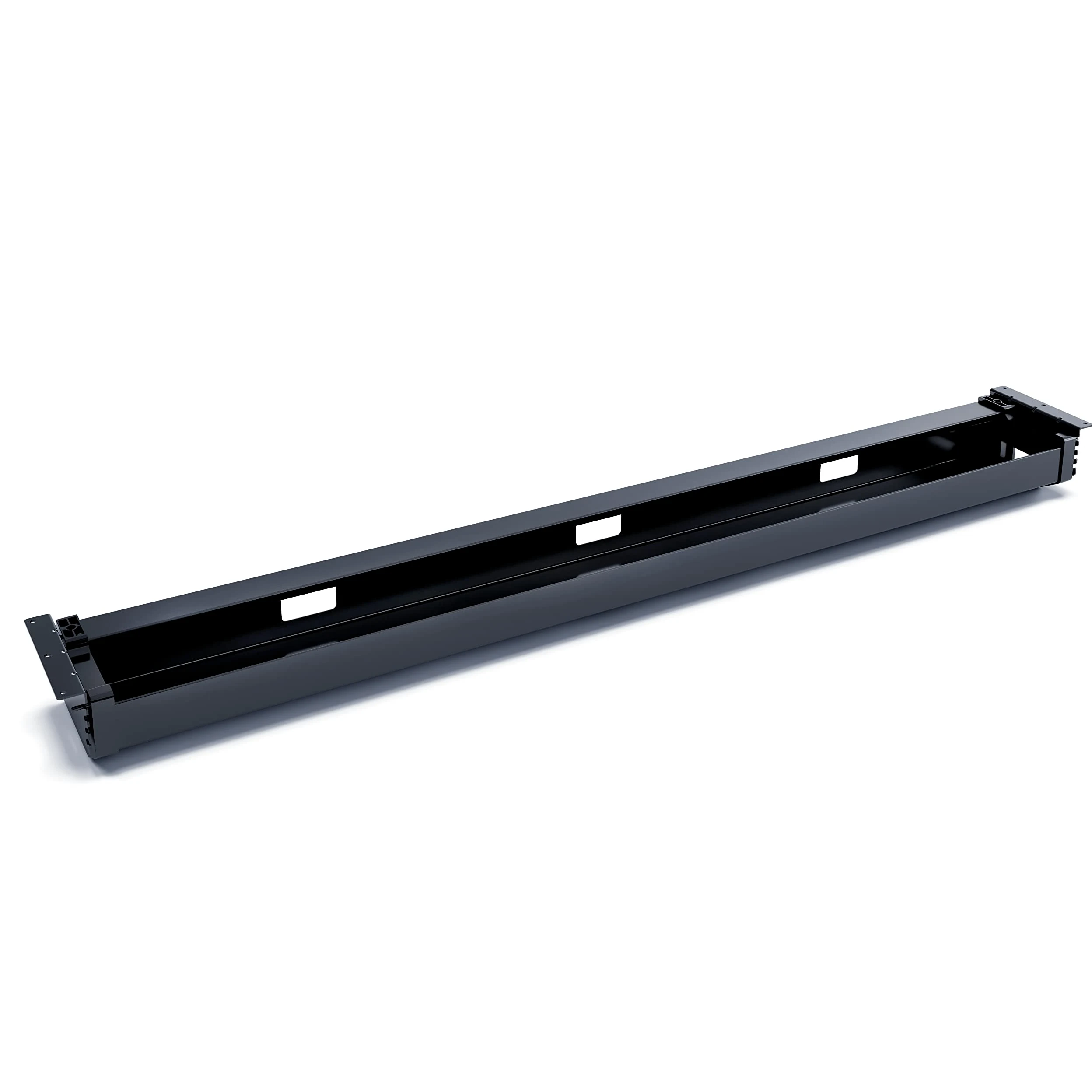 Premium Kanał kablowy 120 cm, składany | Kanał kablowy dla efektywnego zarządzania kablami przy biurku do biura | Uchwyt na kable (czarny)