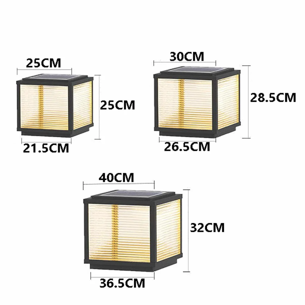 Solarne lampy słupkowe na zewnątrz, wodoodporna lampa słupkowa do kolumny ogrodzeniowej, automatyczne włączanie/wyłączanie, trwałe zewnętrzne oświetlenie molo na podwórko, ścieżkę, taras, do ogrodu