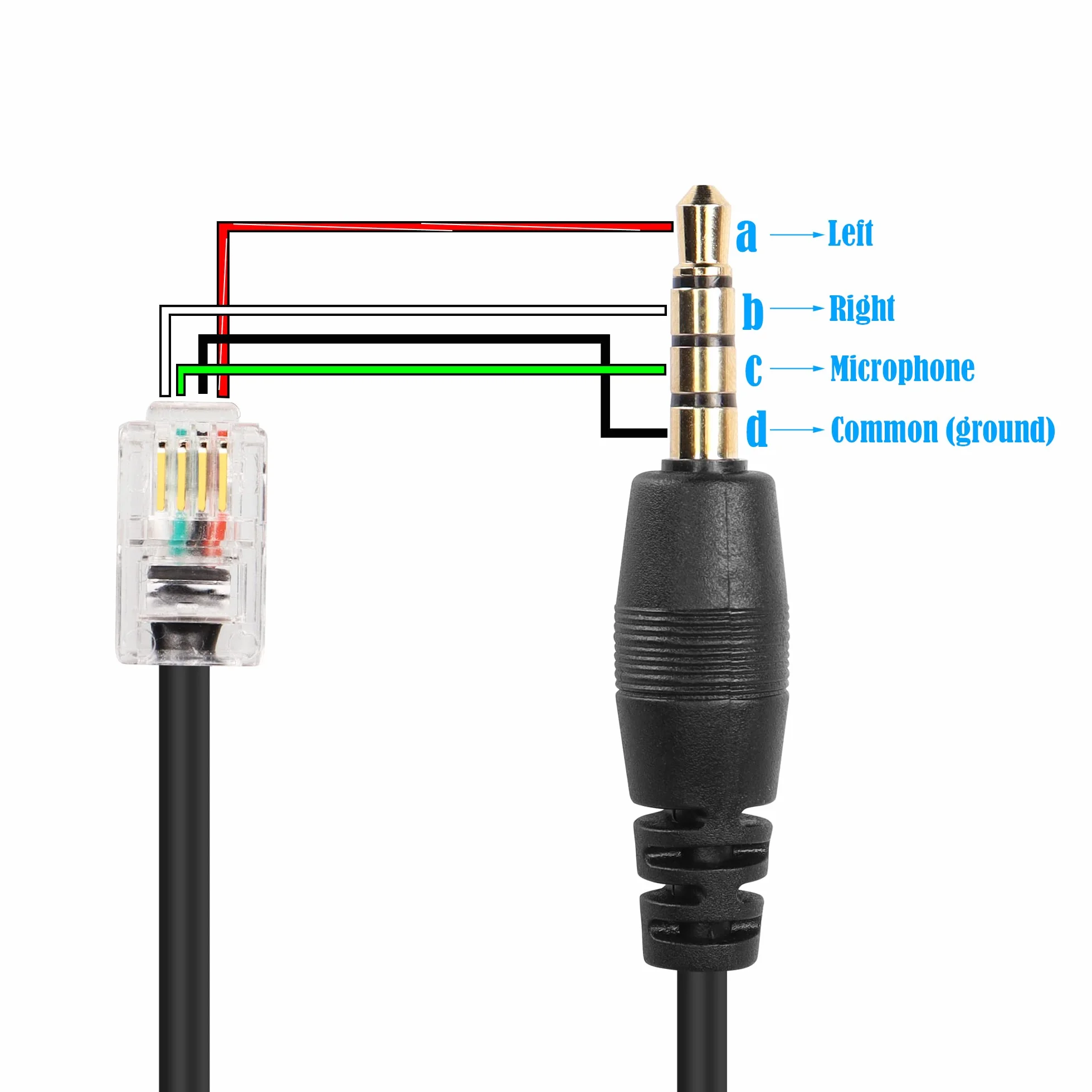 Kabel telefoniczny Cisco RJ9 4P4C na gniazdo audio 3,5 mm, stały do słuchawek