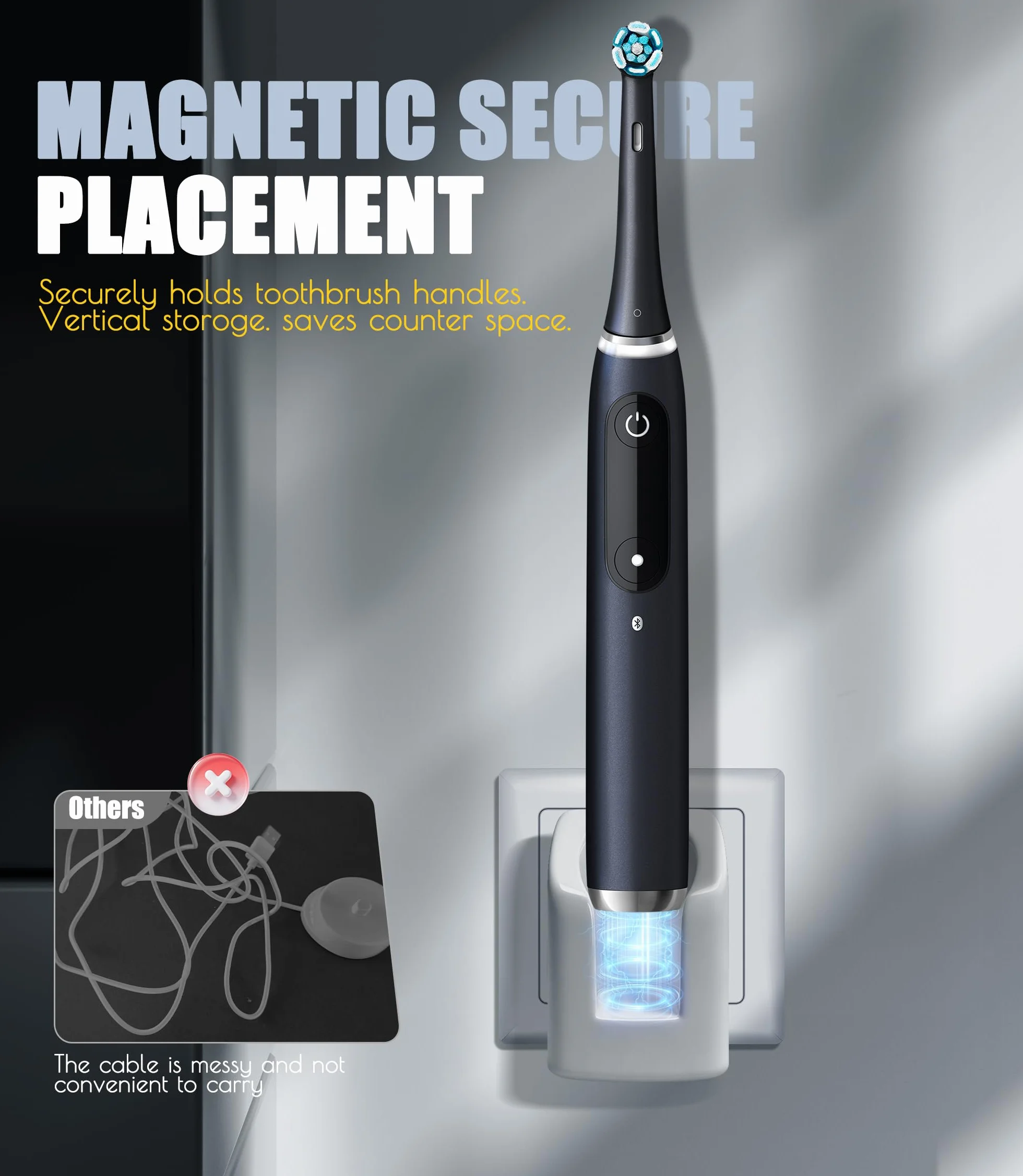 Elektryczna szczoteczka do zębów, stacja ładująca kompatybilna z Braun Oral B IO10 IO9 IO8 IO7, alternatywna ładowarka, magnetyczna ładowarka ścienna, gniazda UE do elektrycznej szczoteczki