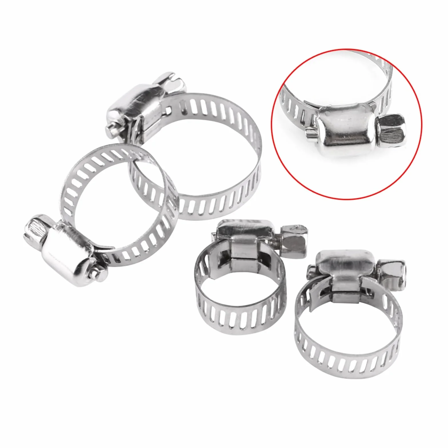 Zacisk rurowy 10 sztuk żelazo ocynkowane regulowany zacisk do węża napędowego przewód paliwowy przekładnia ślimakowa rurowy łącznik 8mm sprężynowy(22-32mm cross)