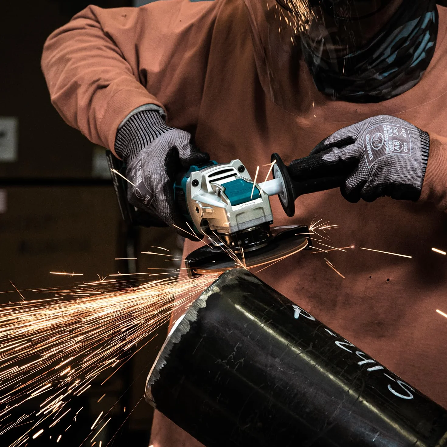 Makita DGA521ZX1 akumulatorowa szlifierka kątowa 18 V z przełącznikiem suwakowym (bez akumulatora, bez ładowarki), Zielona/Czarna