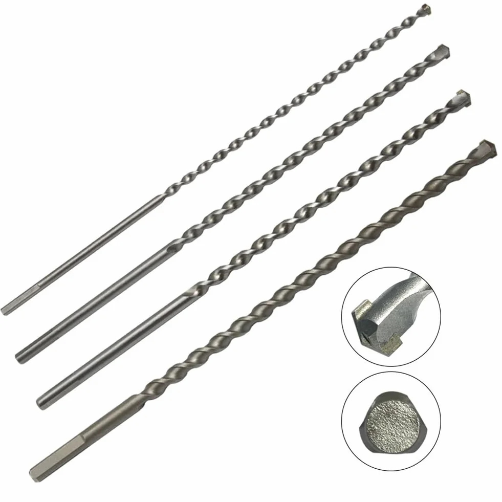 Wiertło do betonu o długości 300 mm — wiertło do muru o średnicy 6–16 mm z chwytem trójkątnym i końcówką z węglika(16x350mm)