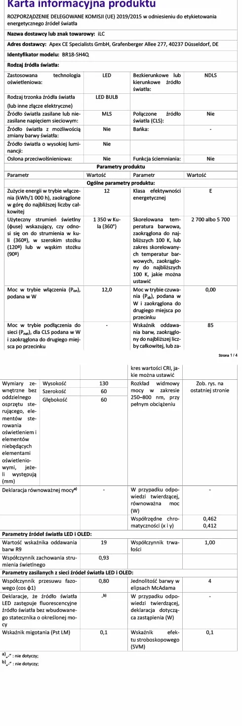 ILC żarówka Edisona E27 o mocy 12 W, ekwiwalent 85 W, zmieniająca kolor ściemniana, RGBW LED, ciepła biel 2700 K, dołączony pilot zdalnego sterowania