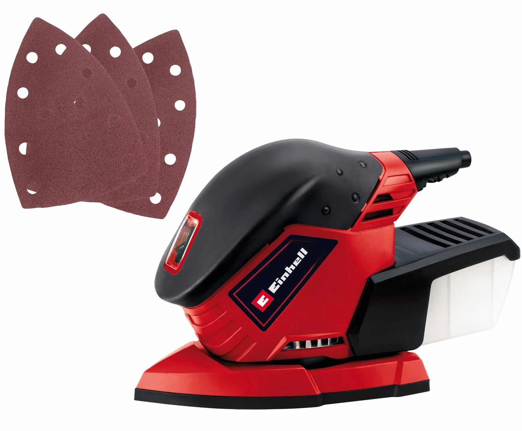 Einhell Wielofunkcyjna szlifierka TE-OS 1320 (130 W, Ø obwodu rezonansowego 2 mm, powierzchnia szlifowania 150 x 150 x 100 mm, pojemnik na kurz, w tym 3x papier ścierny)