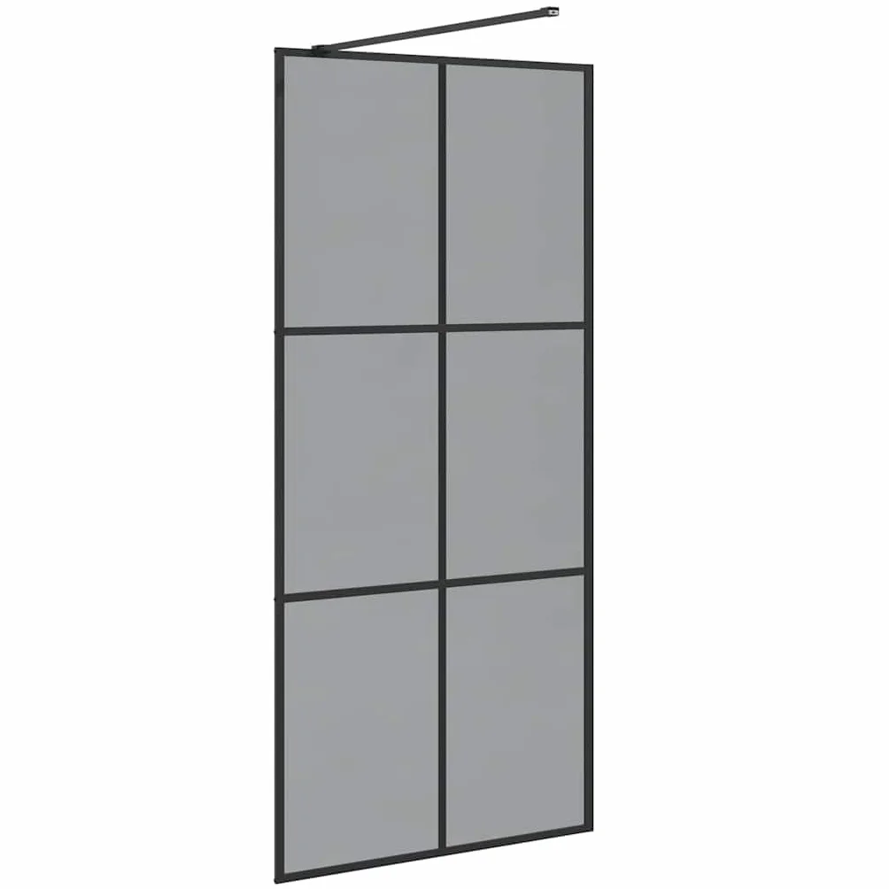Regulowana ścianka prysznicowa z aluminiową ramą do kabiny prysznicowej z możliwością wchodzenia w zakres dostawy, kolor czarny, 90 x 195 cm, z bezpiecznego szkła ESG, przegroda prysznicowa z