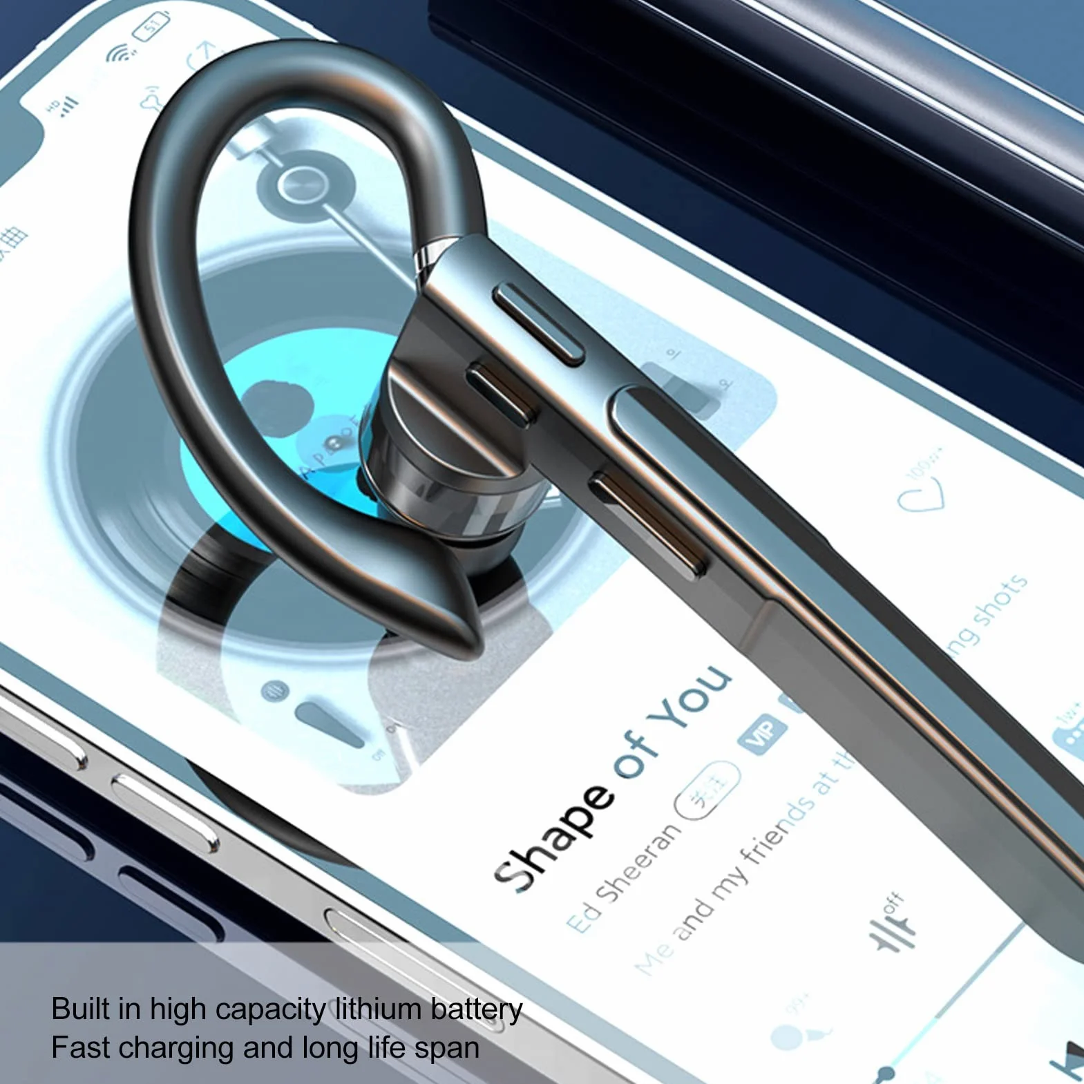 Bezprzewodowa Słuchawka Bluetooth 5.3 IPX7, Ładowanie Typu C, Zestaw Głośnomówiący Stereo HIFI