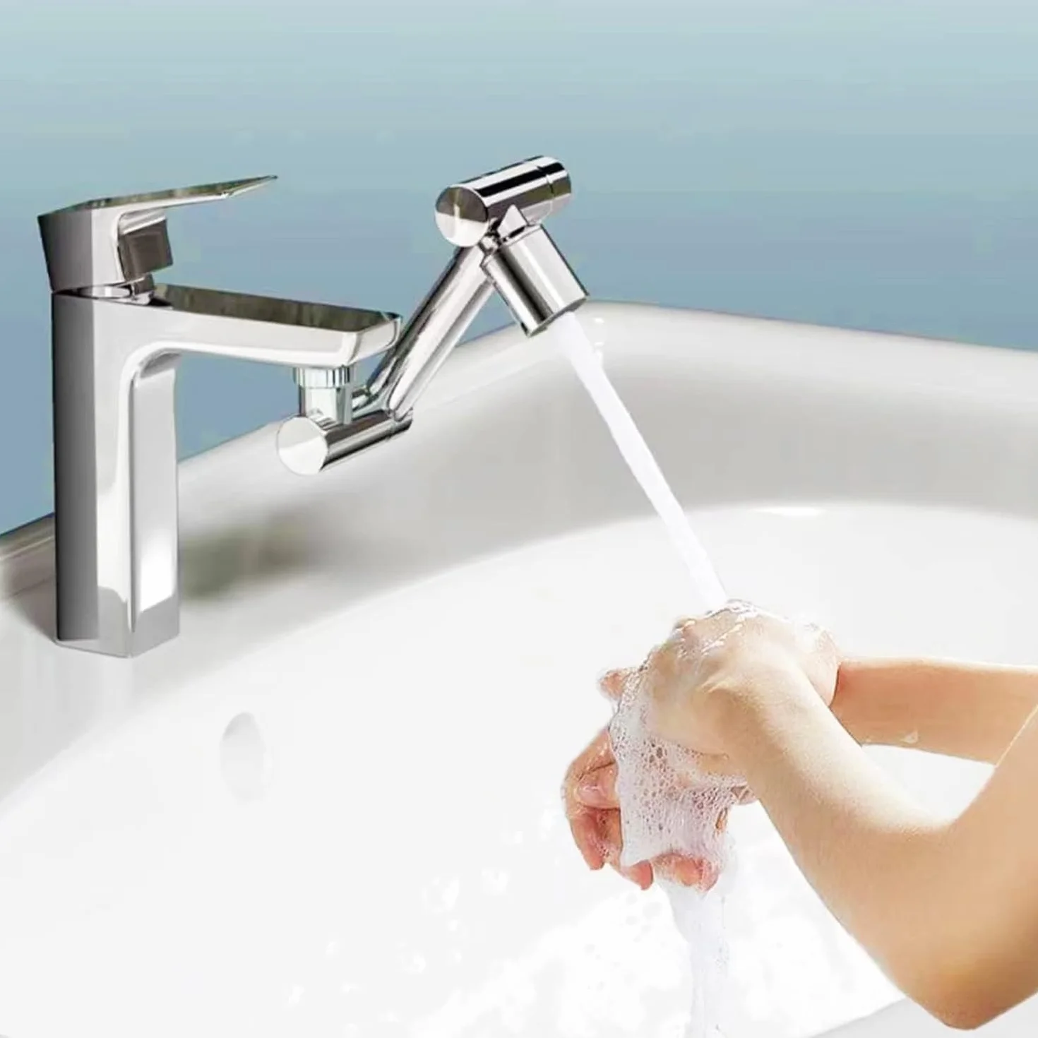 Przedłużacz Kranu, Obrotowy Aerator Kranu 1440 °, Dwukierunkowy Chowany Aerator Kranu Z Oszczędzaniem Wody, Obracany Kran Z Filtrem Przeciwbryzgowym O Dużym Kącie Do Oczu I Przenośne Mycie
