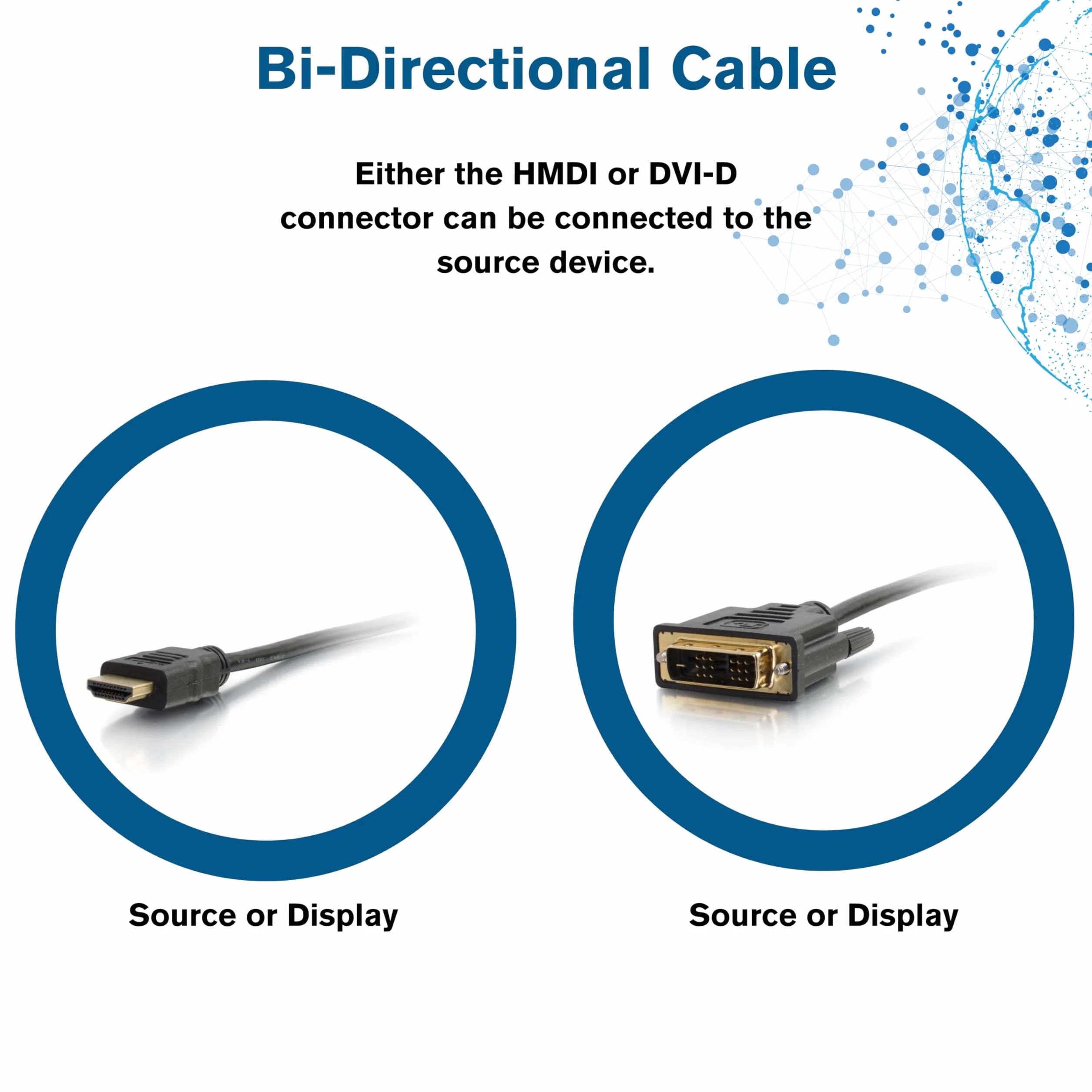 C2G HDMI na DVI-D kabel 1 m Full HD 1080p