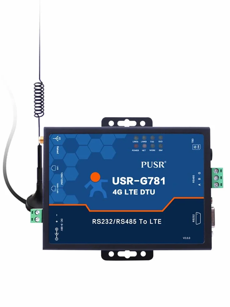 USR-G781-E EMEA & APAC Modem Przemysłowy Bezprzewodowy 4G GPRS RS485 RS232 z kartą SIM