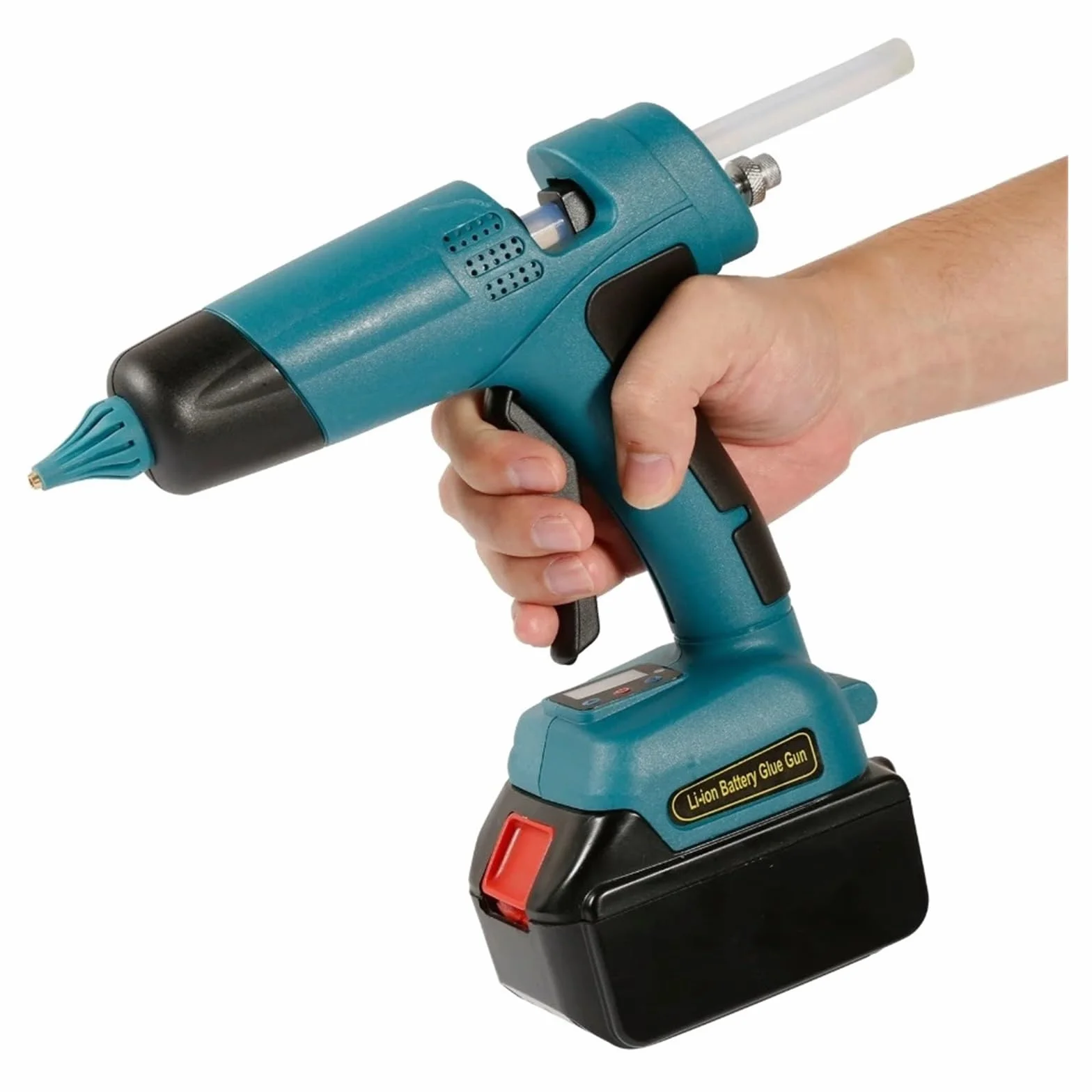 Pistolet do klejenia na gorąco 100W Elektryczny Pistolet Do Klejenia Na Gorąco Bezprzewodowy Do Baterii 21V DIY Spawanie Gorąca Wiatrówka Cyfrowy Wyświetlacz 11mm Kleje W Sztyfcie do projektów DIY Cra