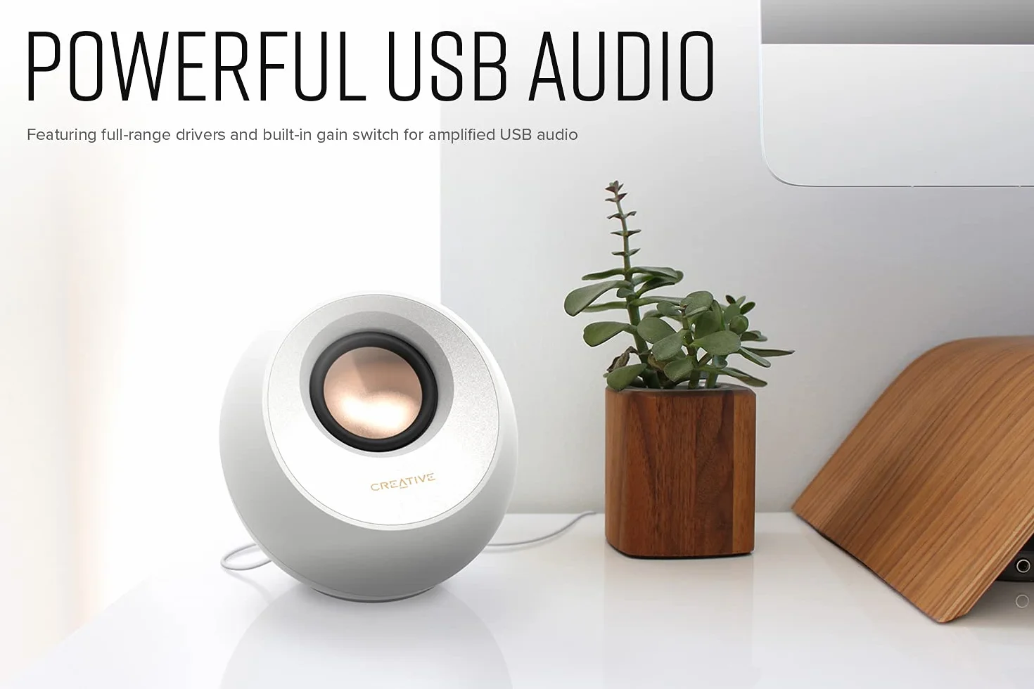 CREATIVE Pebble V3 głośnik biurkowy 2.0 USB C Bluetooth 5.0 8W 16W biały