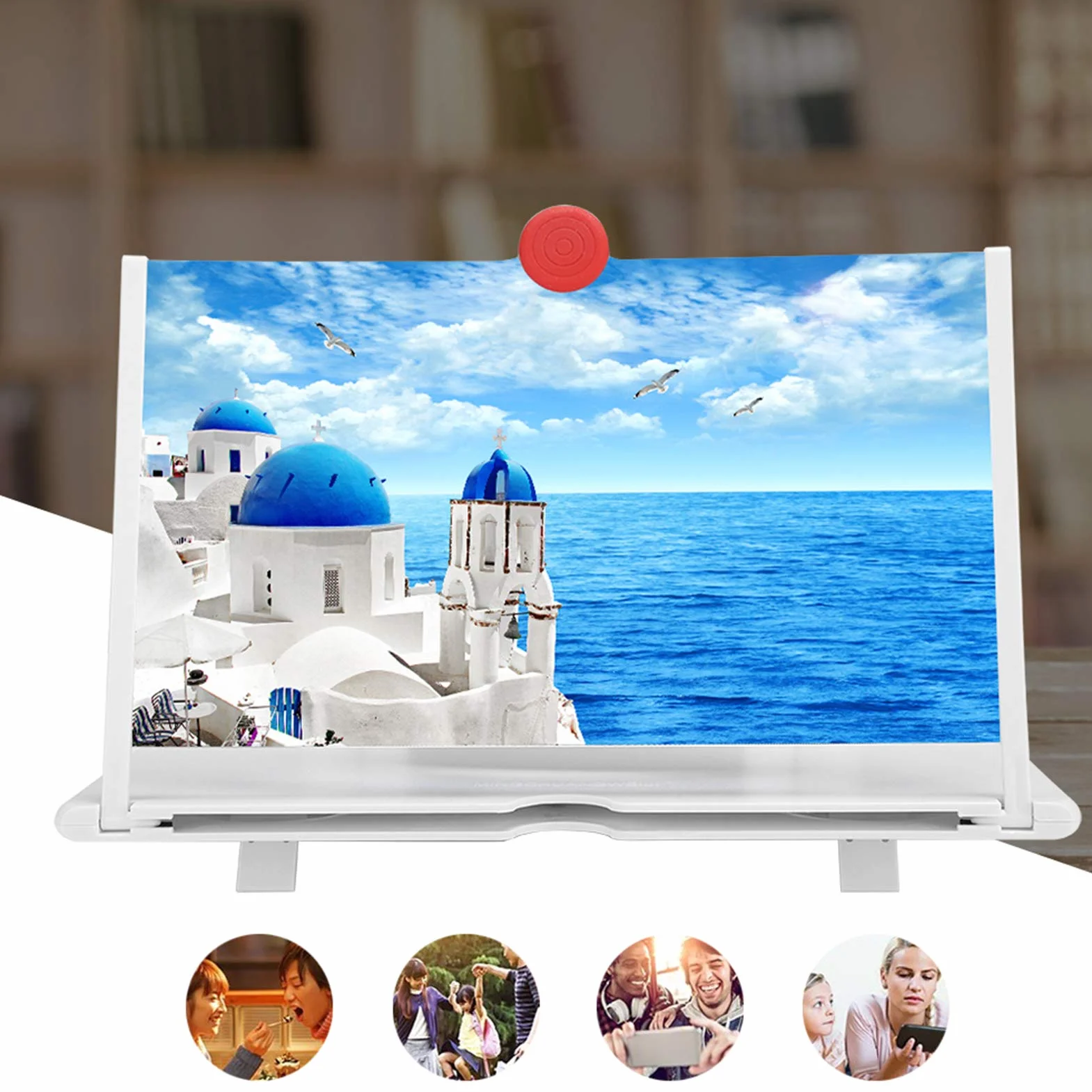 Lupa Ekranu Telefonu Komórkowego 3D HD 12-calowy Składany Projektor do Filmów i Wideo
