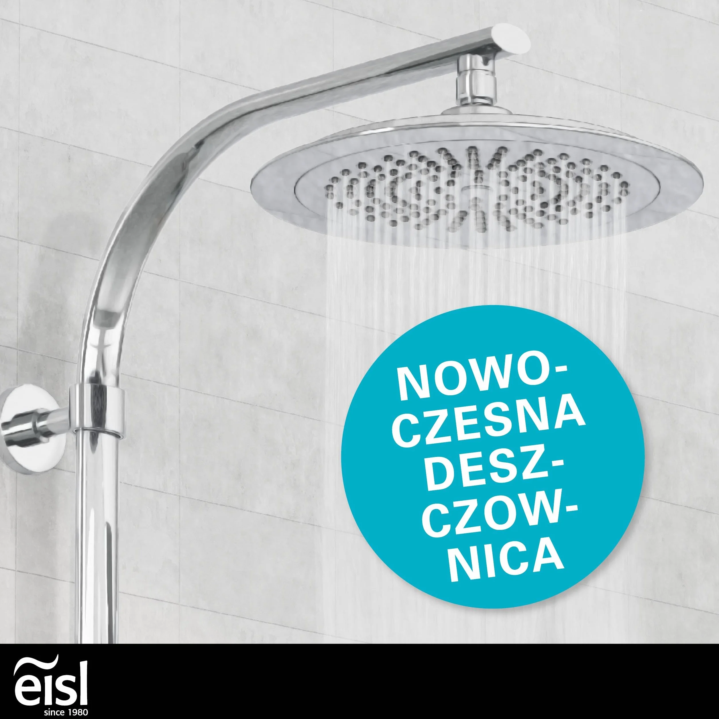 EISL STILOVAL zestaw prysznicowy z deszczownicą (Ø 240 mm) i słuchawką prysznicową, idealny do doposażenia deszczownicy zestaw z kompletnym zestawem montażowym DXSTIOVCS-PR, chrom
