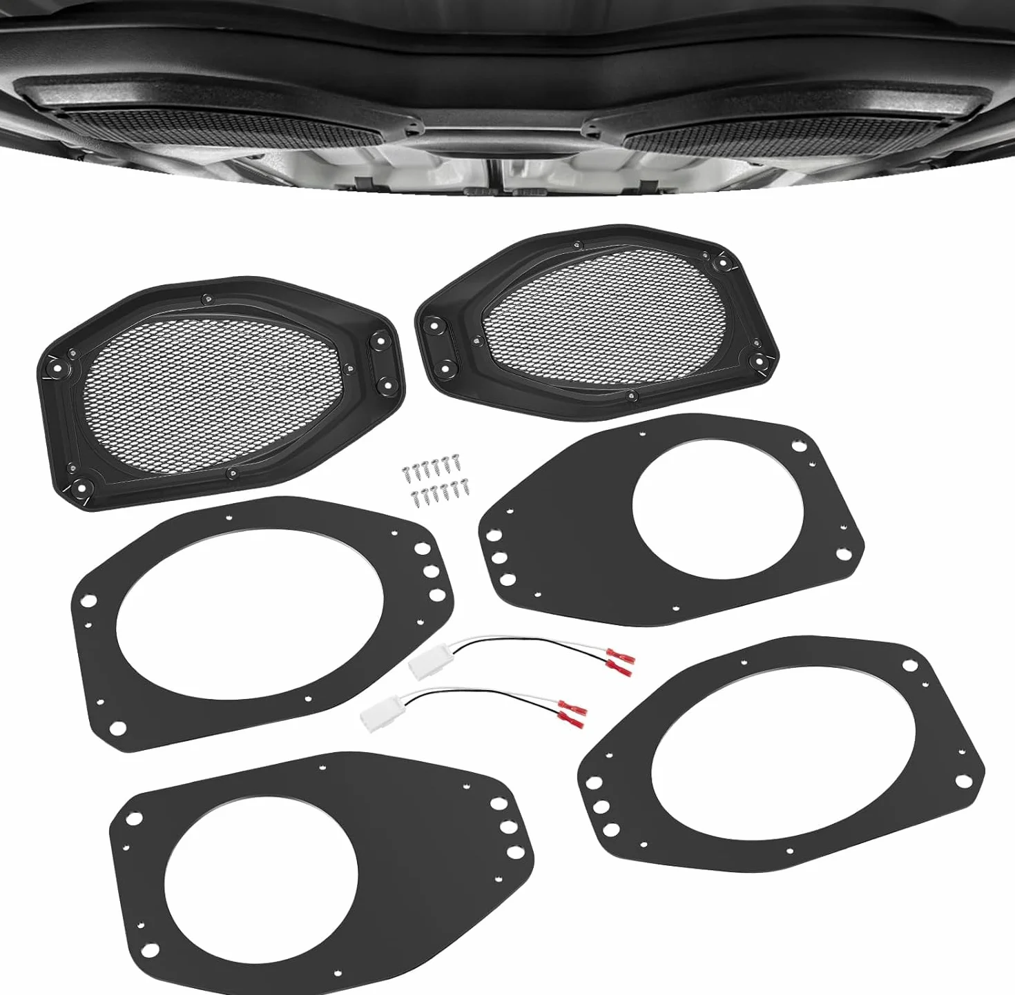 Adapter głośnika do Jeep Wrangler JL & Gladiator JT 2018-2024 6,5 cala zestaw drzwi wejściowych z adapterem głośnika wysokotonowego tylne głośniki sufitowe zestaw 2