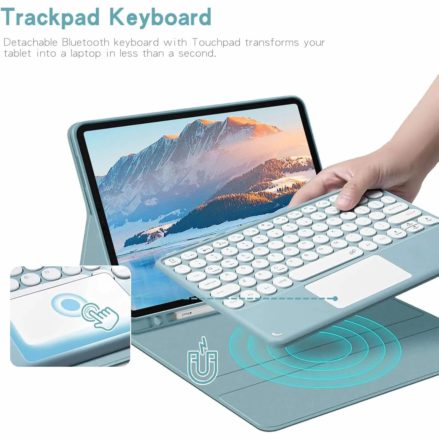 Keyboard Case for Samsung Galaxy Tab S11 Ultra S10 Ultra S9 Ultra S8 Ultra 14.6 cala, Podświetlana Klawiatura Bluetooth, Odłączana Mysz, Różowy