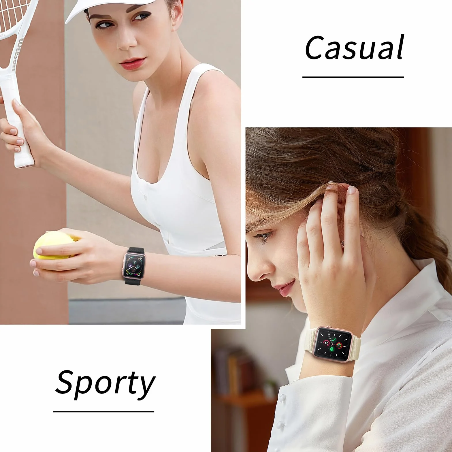 AMSKY Elastyczne nylonowe paski kompatybilne Apple Watch 40 44 45 41 42 38 49 mm iWatch Series 9 8 7 6 5 4 3 2 1 Se Ultra