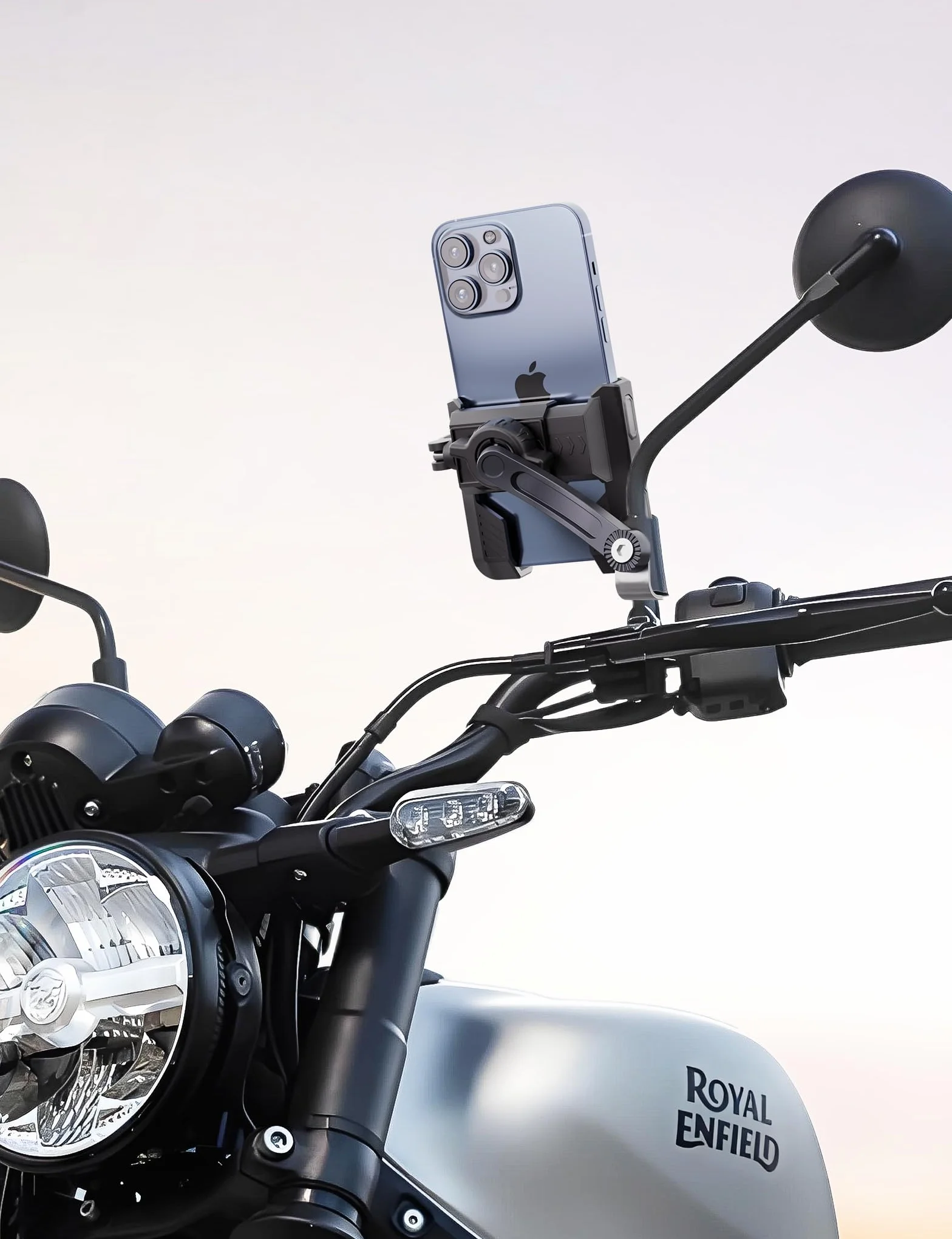 Grefay Uchwyt na telefon motocyklowy podwójne tłumienie wibracji obrot 360° do smartfona