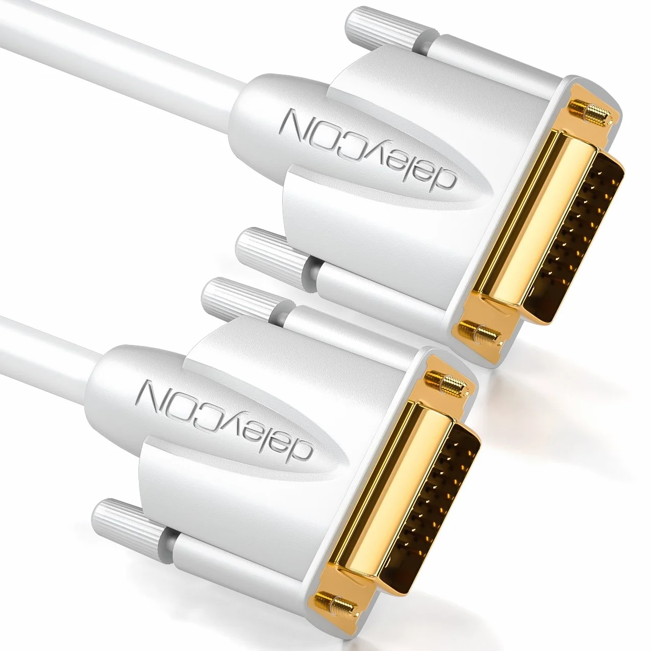 deleyCON 1,5m Kabel DVI Dual Link 24+1 FULL HD 1080p 3D Ready Biały
