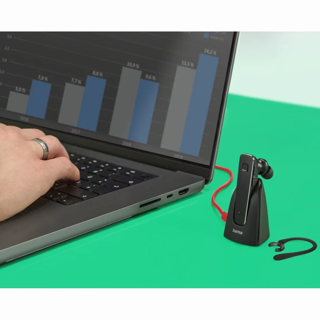 Hama Zestaw słuchawkowy Bluetooth MyVoice2100 Mono Headset 5.0 akumulator 80 h bezprzewodowy