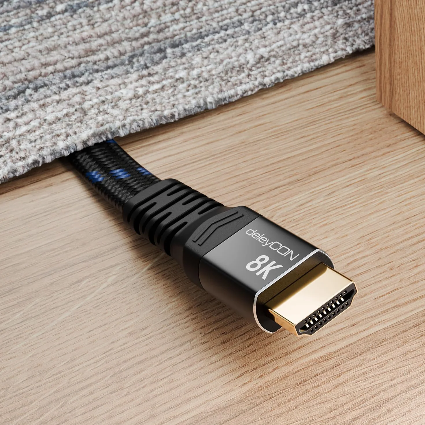 deleyCON 7,5m Płaski 8K HDMI 2.1 Kabel 48Gbps Ultra High Speed 10K/8K@60Hz 4K@120Hz/144Hz 2K@240Hz