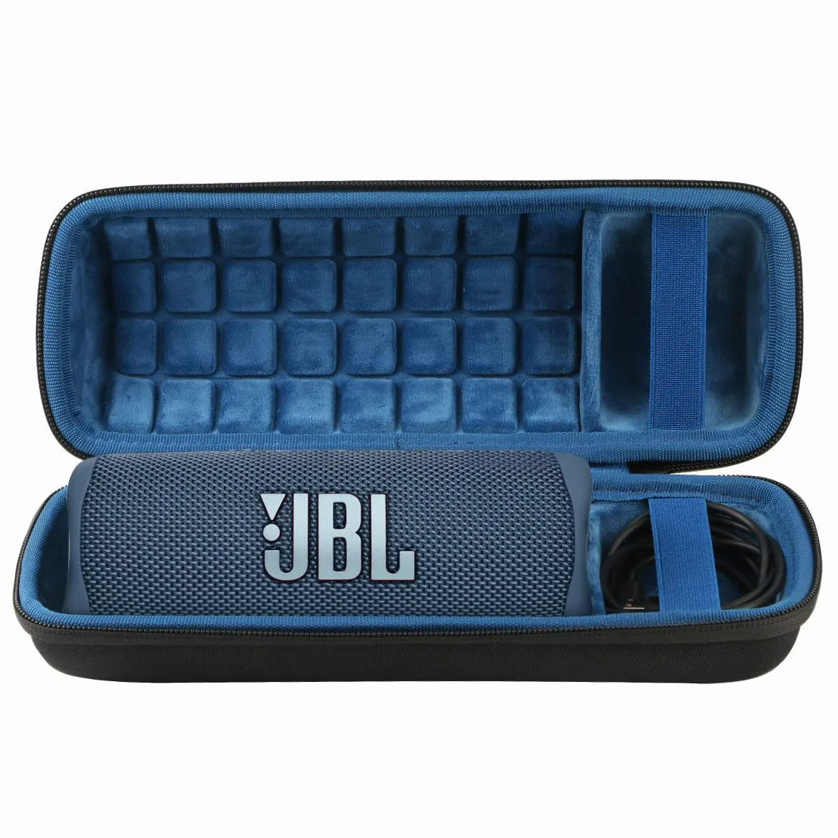 co2CREA Twardy futerał podróżny dla JBL Flip 6 / JBL Flip 5 Przenośny głośnik Bluetooth (pudełko pojedyncze) (Flip 6/5 etui, czarny+blau)