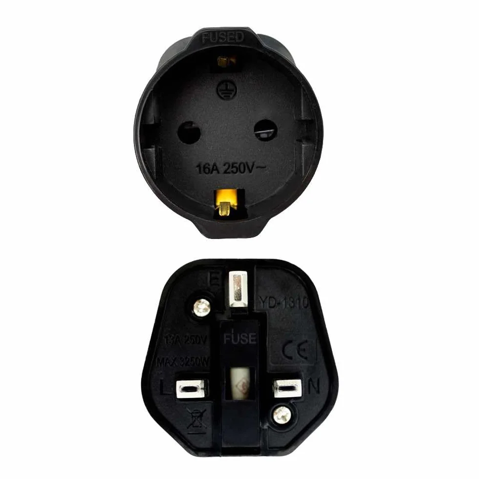 OcioDual Adapter wtyczki brytyjskiej 2X, blokada, czarny