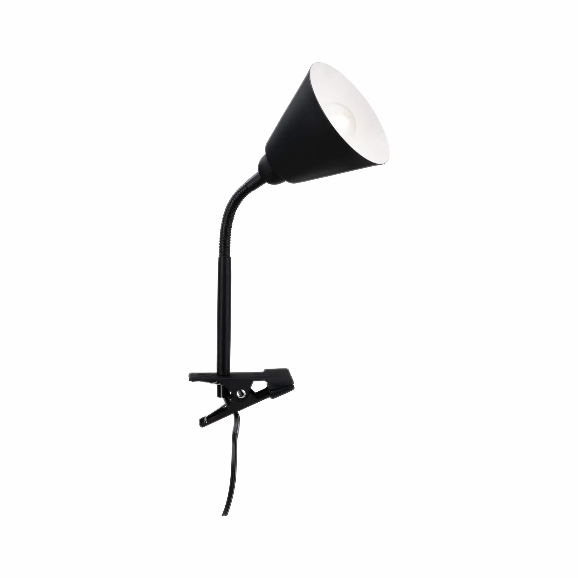 Paulmann 95430 oprawa zaciskowa Vitis z ramieniem elastycznym maks. 20 W lampa wyłącznik przelotowy czarna metalowa tw. sztuczne E14