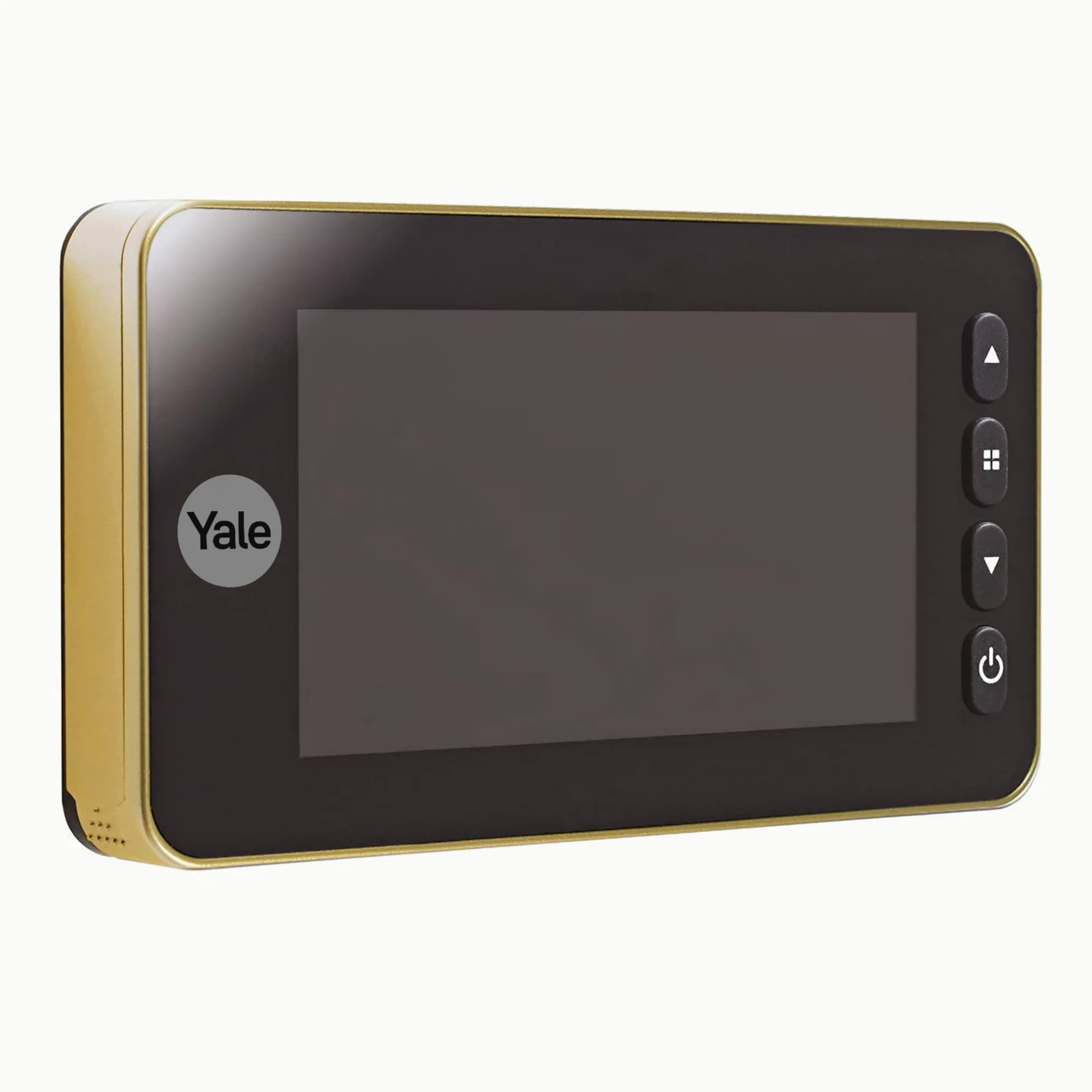 Yale Digital Door Viewer Auto Imaging -5800 - Gold - rejestruje zdjęcia/filmy - zintegrowany dzwonek do drzwi - wyświetlacz na żywo - wykrywanie ruchu - mosiądz