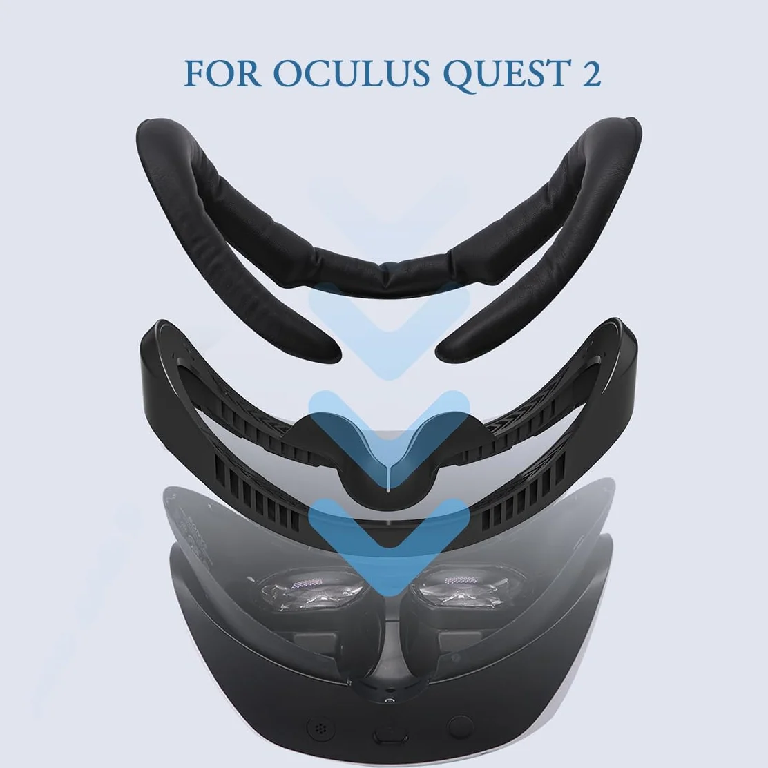 AMACOAM Interfejs twarzy dla Oculus/Meta Quest 2, 5 w 1 Zestaw VR Face Cover, podkładka wymienna, osłona nosa, Anti-Light, uchwyt dystansowy