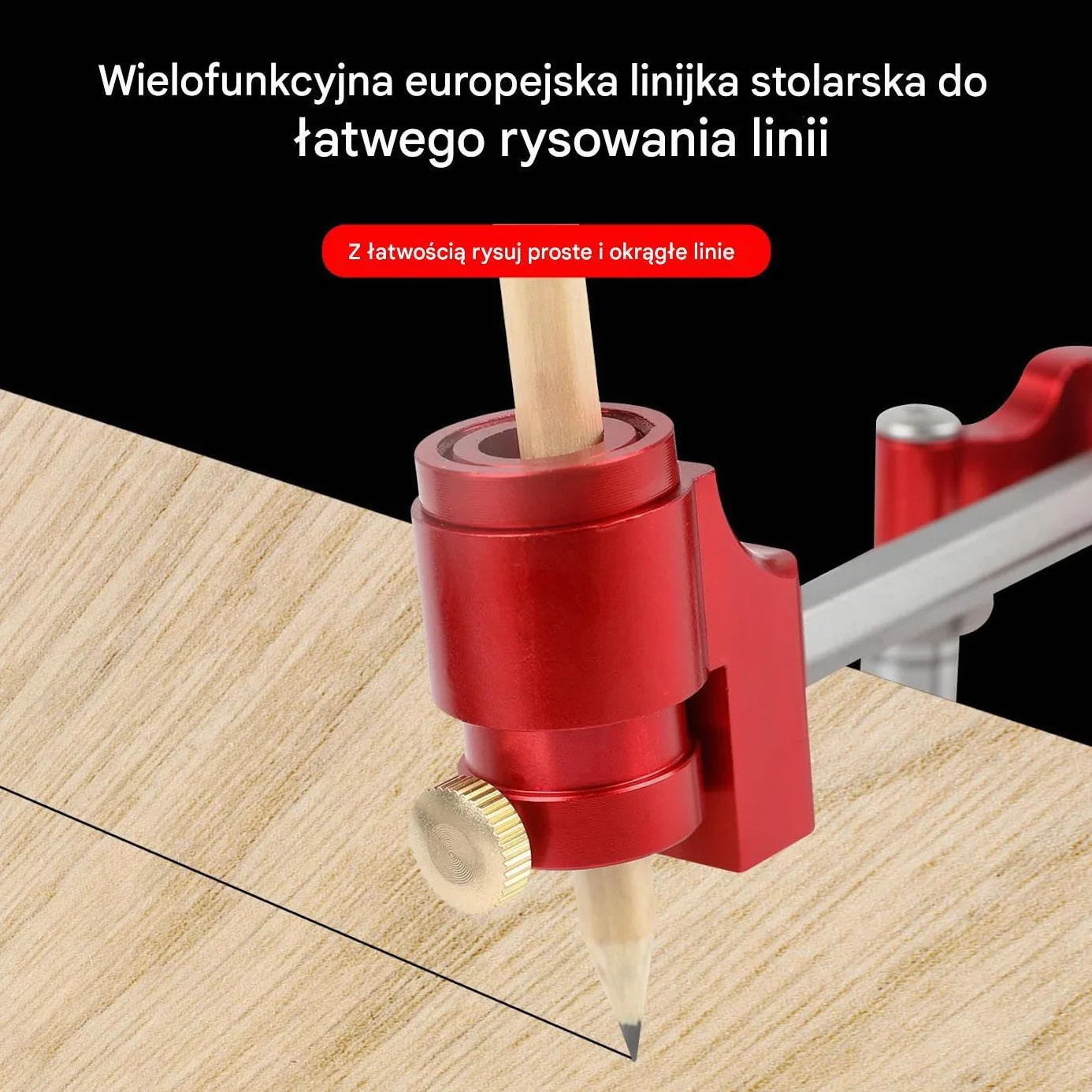 Linijka Do Zaznaczania Dla Prac Stolarskich Wielofunkcyjne Narzędzie Do | Linijka Do Prostych i Łukowych Oznaczeń Dla Stolarstwa Dla Rzemiosła Renowacji Budownictwa Profesjonalistów