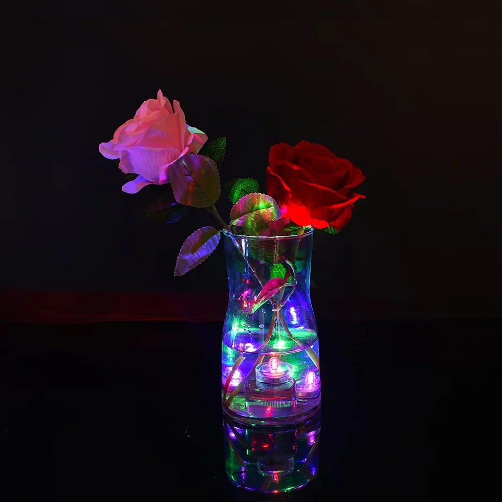 idyllight zanurzeniowe światła LED, 24 sztuki, wodoodporne świeczki typu tealight, zasilane bateryjnie, oświetlenie podwodnego basenu do domu, dekoracji weselnej, ciepła biel