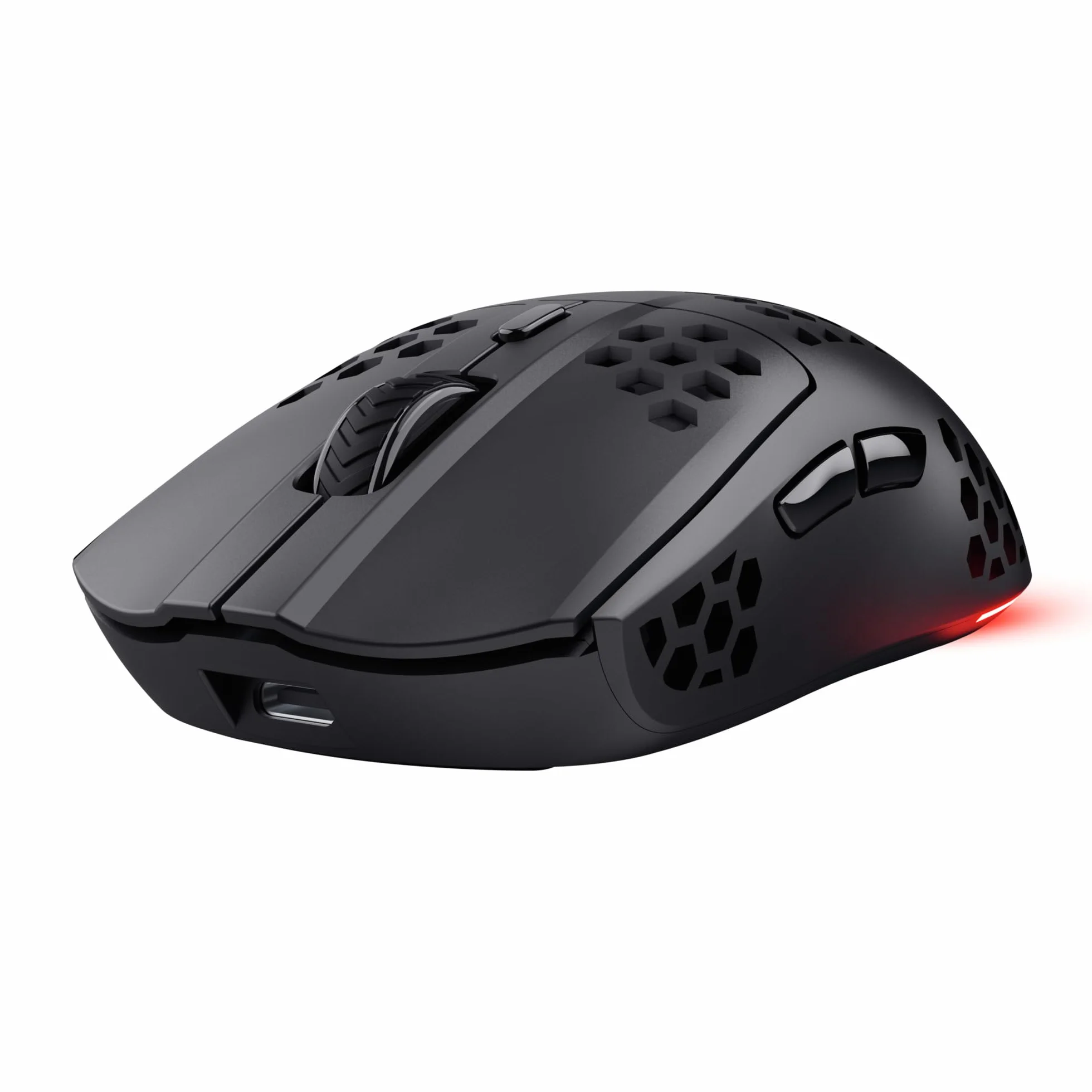 Trust Bezprzewodowa mysz gamingowa GXT 929 Helox, superlekka bezprzewodowa mysz 75 g, żywotność baterii 80 h, odbiornik micro USB 2,4 GHz, regulowany DPI (800-4800) do gier, laptopa, czarna