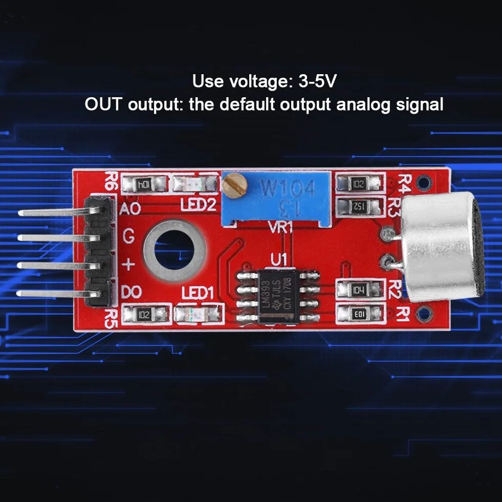 Moduł mikrofonu Akozon, moduł wzmacniacza audio o wysokiej czułości wyjście DC niski poziom szumów 20dB 3.3 V / 5 V czujnik dźwięku głosu dla